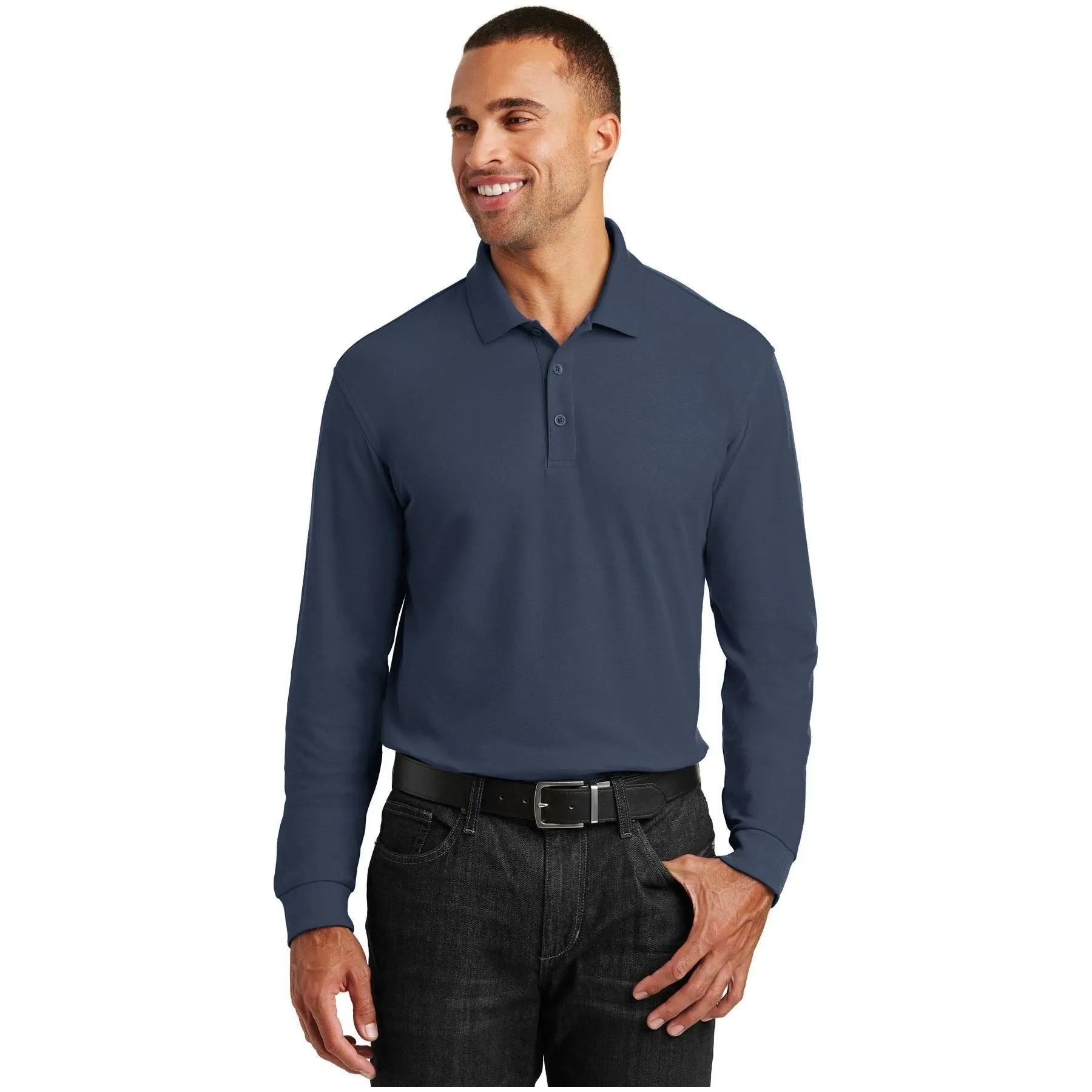 Port Authority ®  Long Sleeve Core Classic Pique Polo. K100LS - Port Authority K100LS