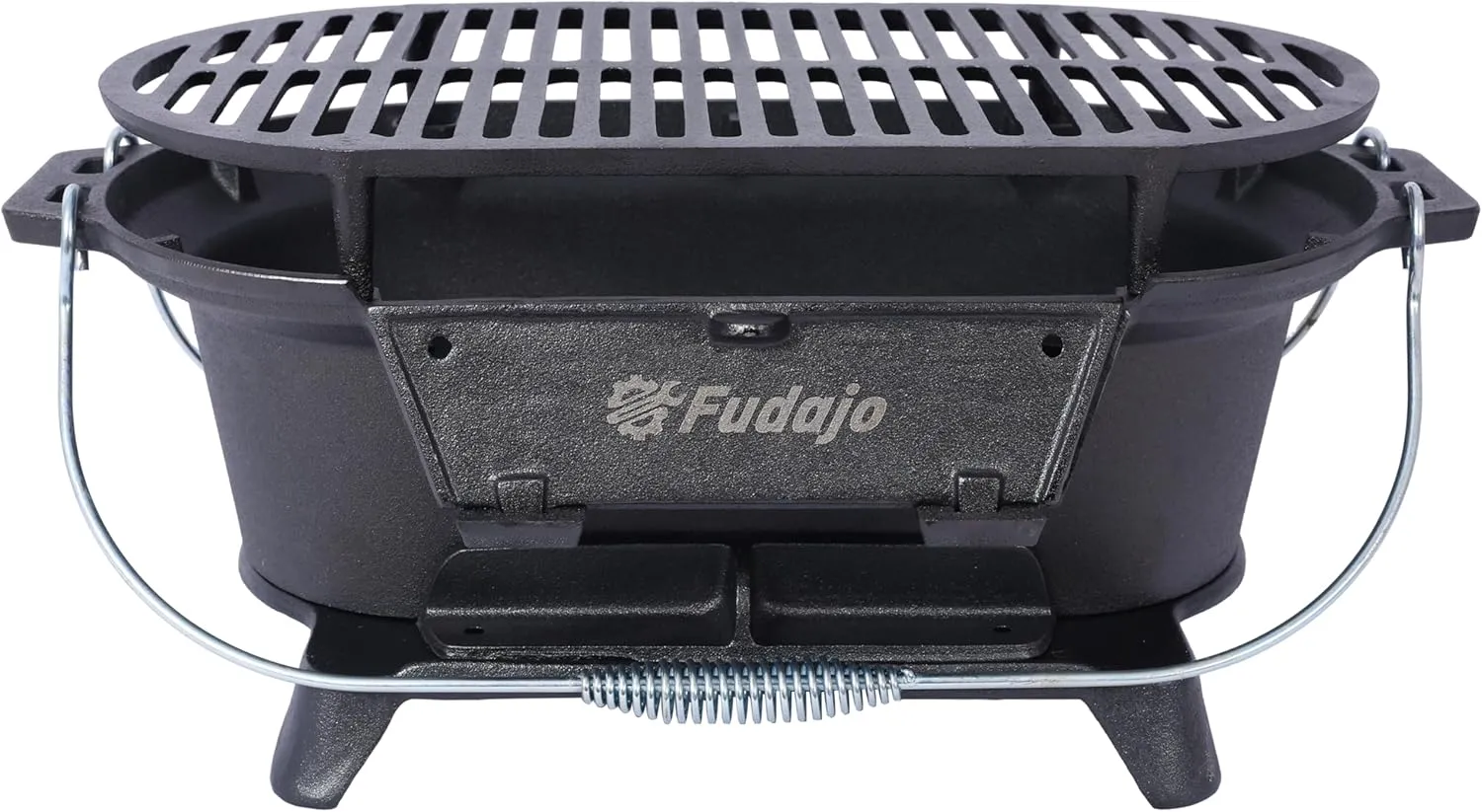 Portable Charcoal Grill and Tabletop Cast Iron Skillet for Outdoor Adventures, Durable Design with Easy Transport, Gatherings and Camping