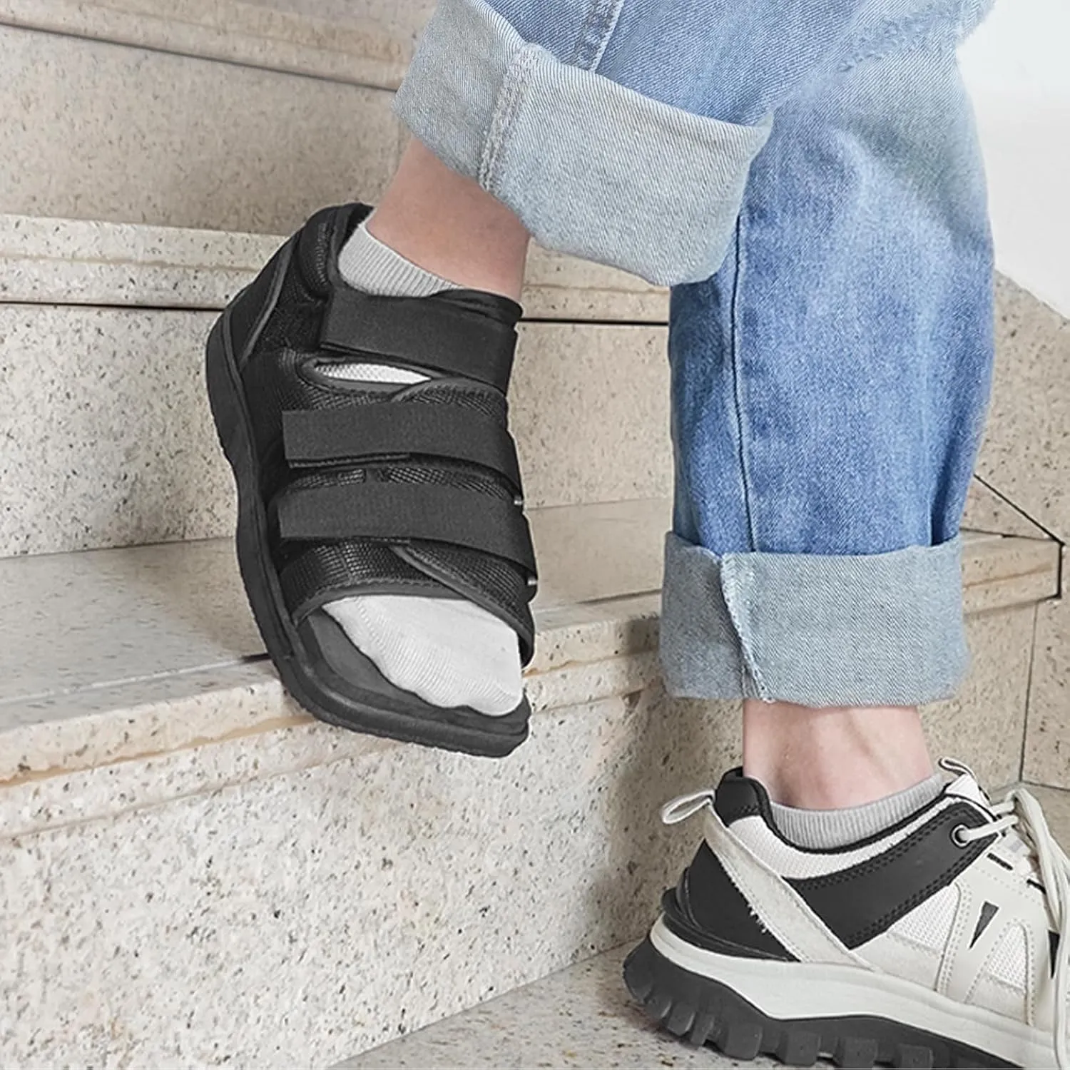 Post Op Shoe, Medical Post Op Recovery Shoe for Post Surgery or Operation Foot Support, Broken Foot or Toe, Fracture or Ulcer with Decompression Insole for Diabetic 1 PC, S, Male Size 6.5-8, Female Size 8-9.5