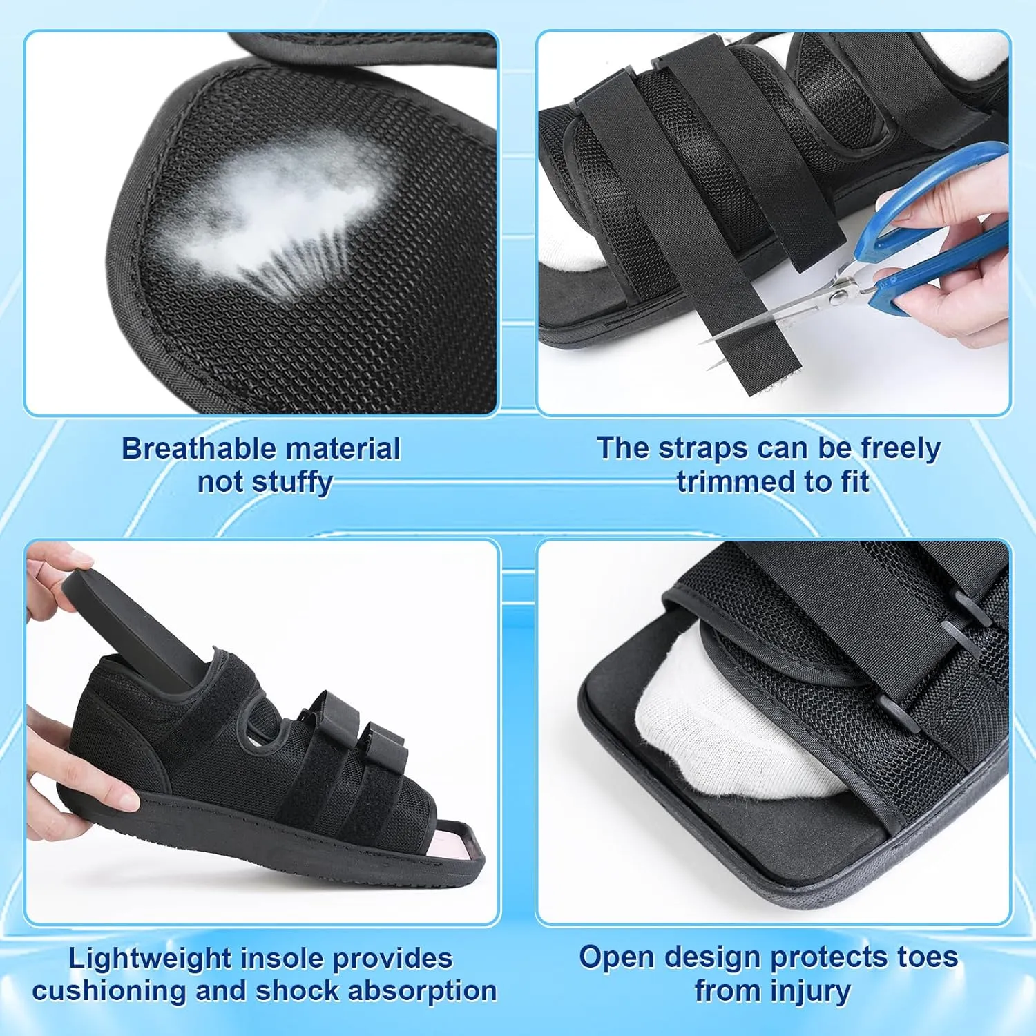 Post Op Shoe, Post Op Recovery Shoe, Adjustable Medical Walking Shoe for Post Surgery or Operation Foot Support, Broken Foot or Toe, Fracture or Ulcer, XL, Male Size 12-13.5, Female Size 13.5-14.5