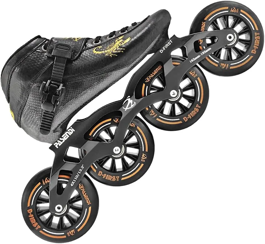 Professional Carbon Fiber Speed Skates Adult Men's and Women's Skates 4-Wheels Single-Row Speed Inline Skates Shoes Black Inline Skate Shoes