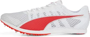 PUMA Men's EVOSPEED DISTANCE 11 Track and Field Shoe, PUMA White-PUMA Red-Metallic Silver, 13