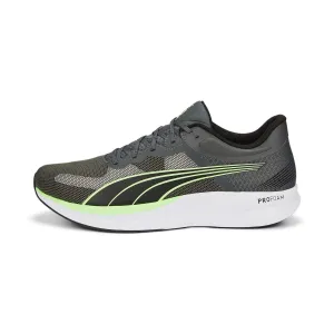 PUMA Mens Redeem Profoam Running Shoe, Shadow Gray Mens Black-Fizzy Lime, 7.5