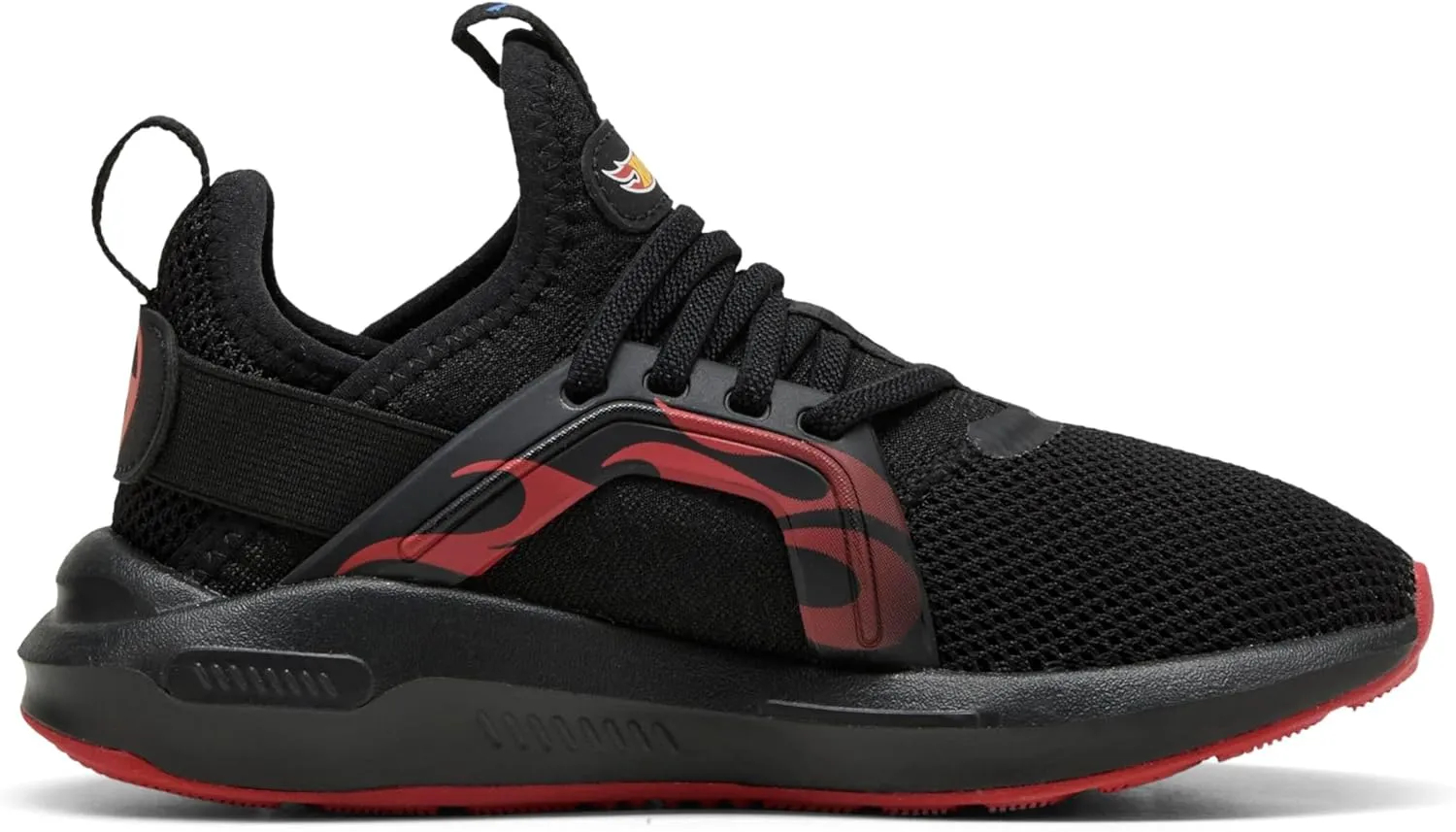 PUMA Softride Enzo Sneaker, Black-Red Fire, 6 US Unisex Big Kid