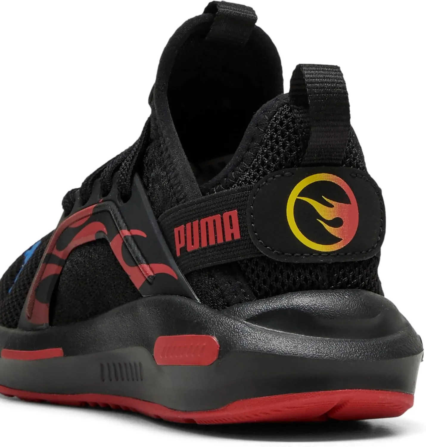 PUMA Softride Enzo Sneaker, Black-Red Fire, 6 US Unisex Big Kid