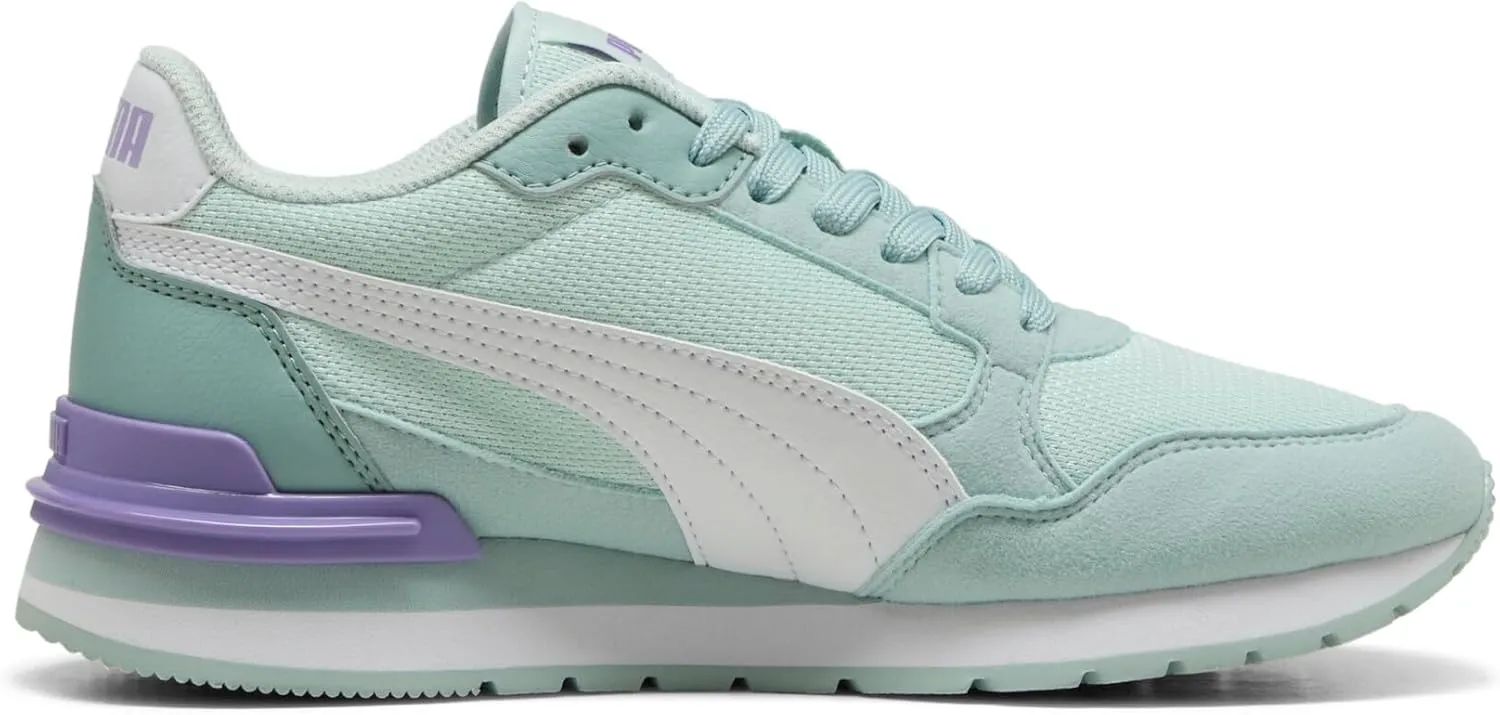 PUMA Unisex-Child Shoes ST Runner Sneaker, Dewdrop White-Turquoise Surf-Grape Mist, 5.5 US Big Kid