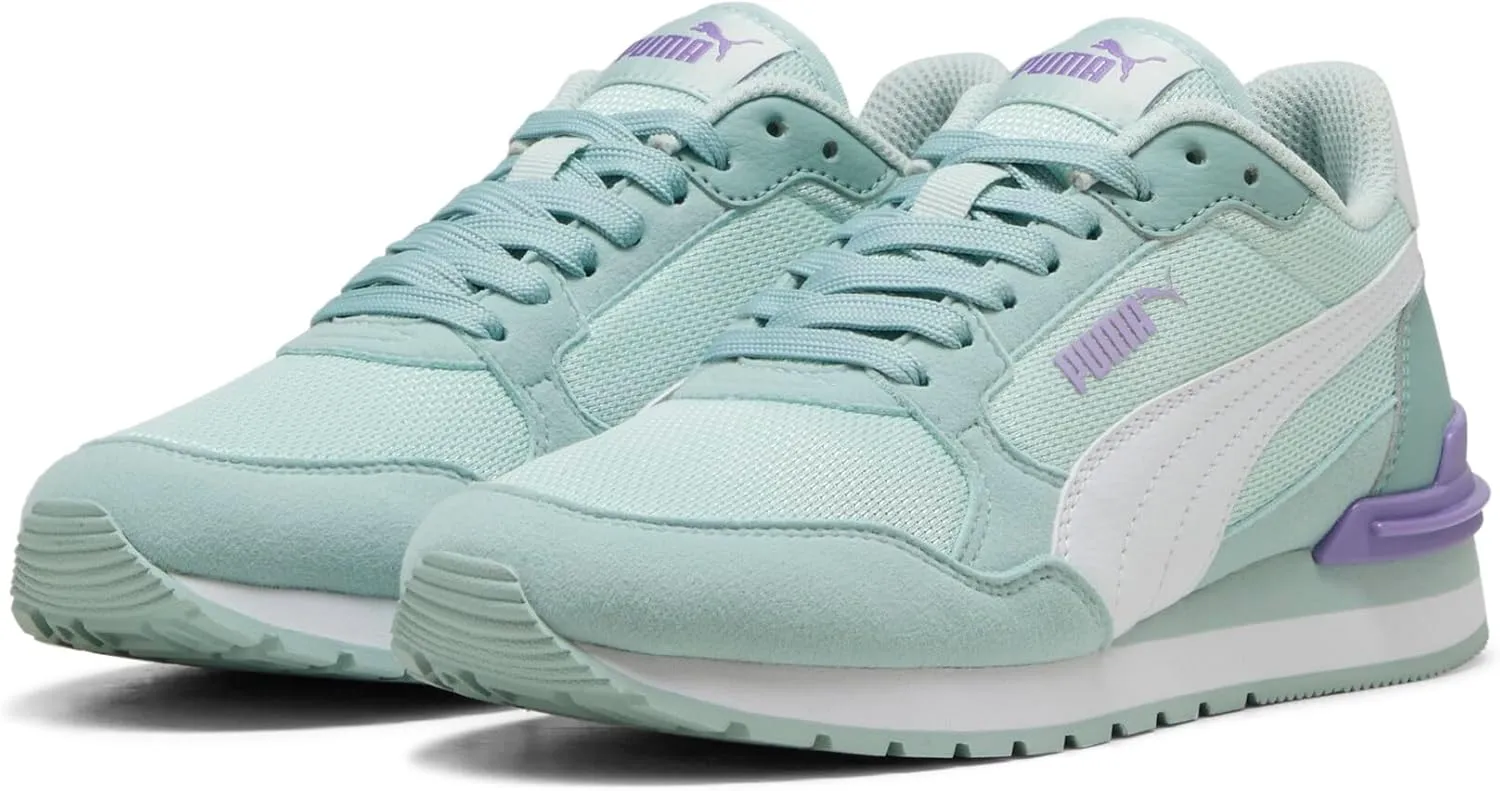 PUMA Unisex-Child Shoes ST Runner Sneaker, Dewdrop White-Turquoise Surf-Grape Mist, 5.5 US Big Kid