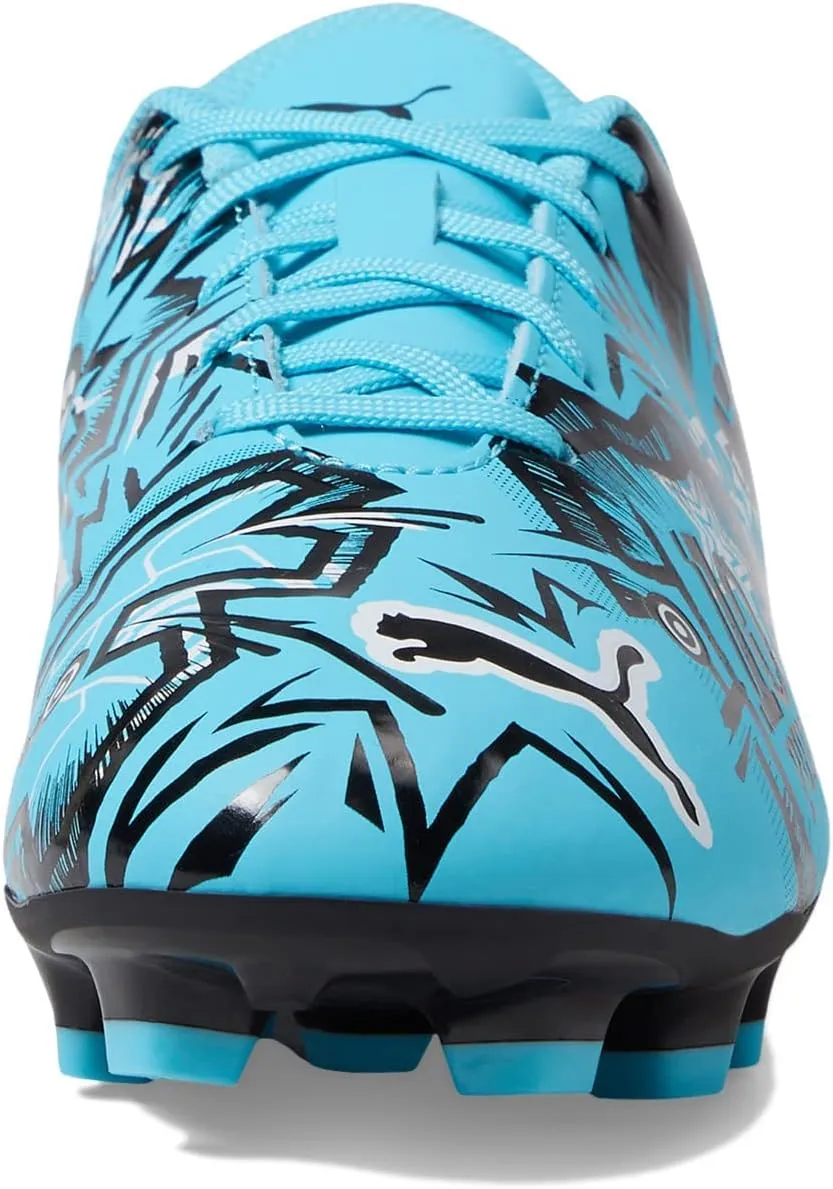 PUMA Unisex-Child Soccer Cleats Play Turf Training Sneaker, Ultra Orange-White-Blue Glimmer, 6 US Big Kid