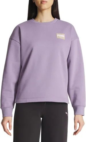 PUMA Women's Fleece Crewneck Sweatshirt Badge (Purple, L)