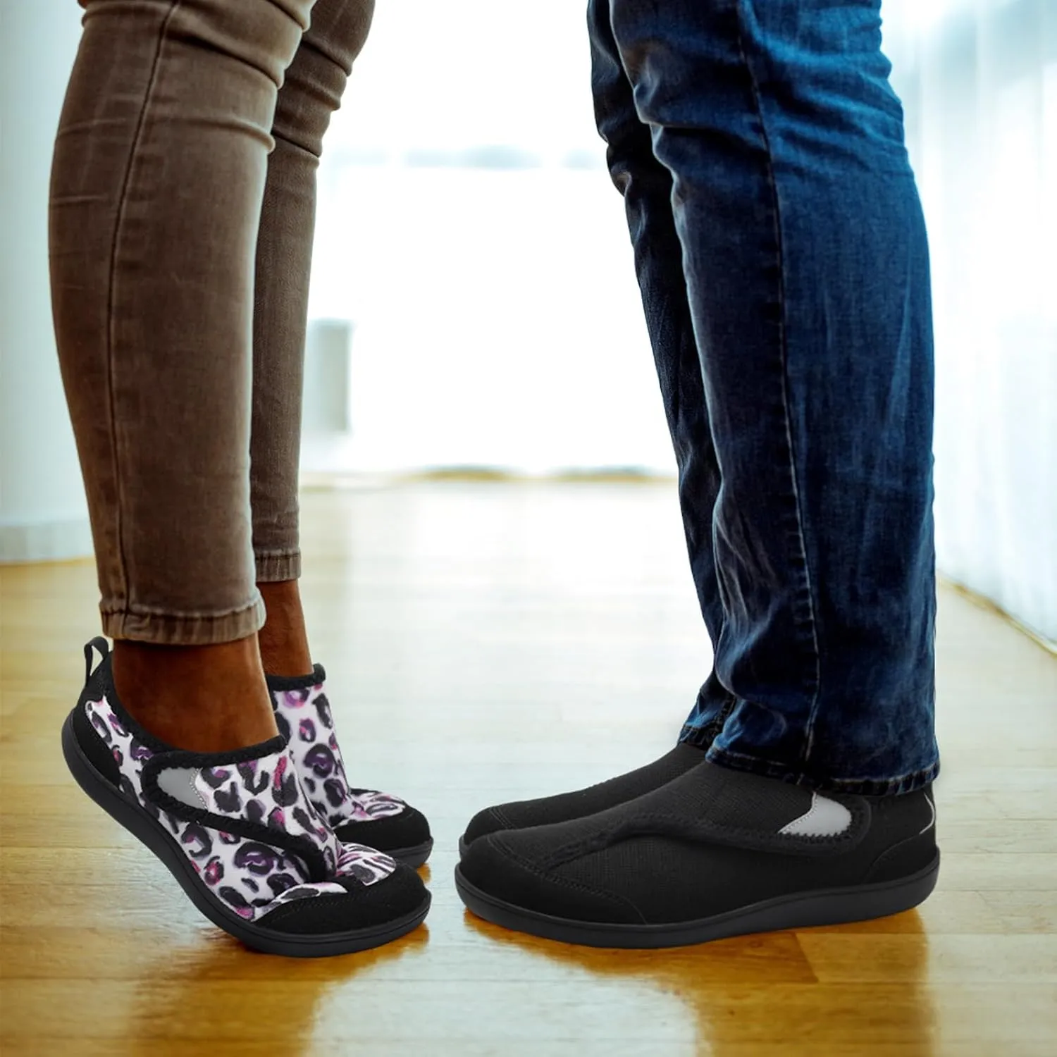 QFH Cozy Slippers for Women & Men - Wide, Diabetic, Barefoot Walking Shoes - Non-Slip, Soft Lining, Comfy House Shoes