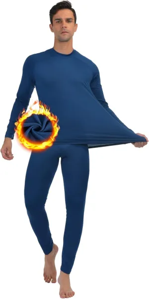 qualidyne Thermal Underwear for Men Long Johns Fleece Lined Winter Warm Base Layer Set Bottom Top for Cold Weather