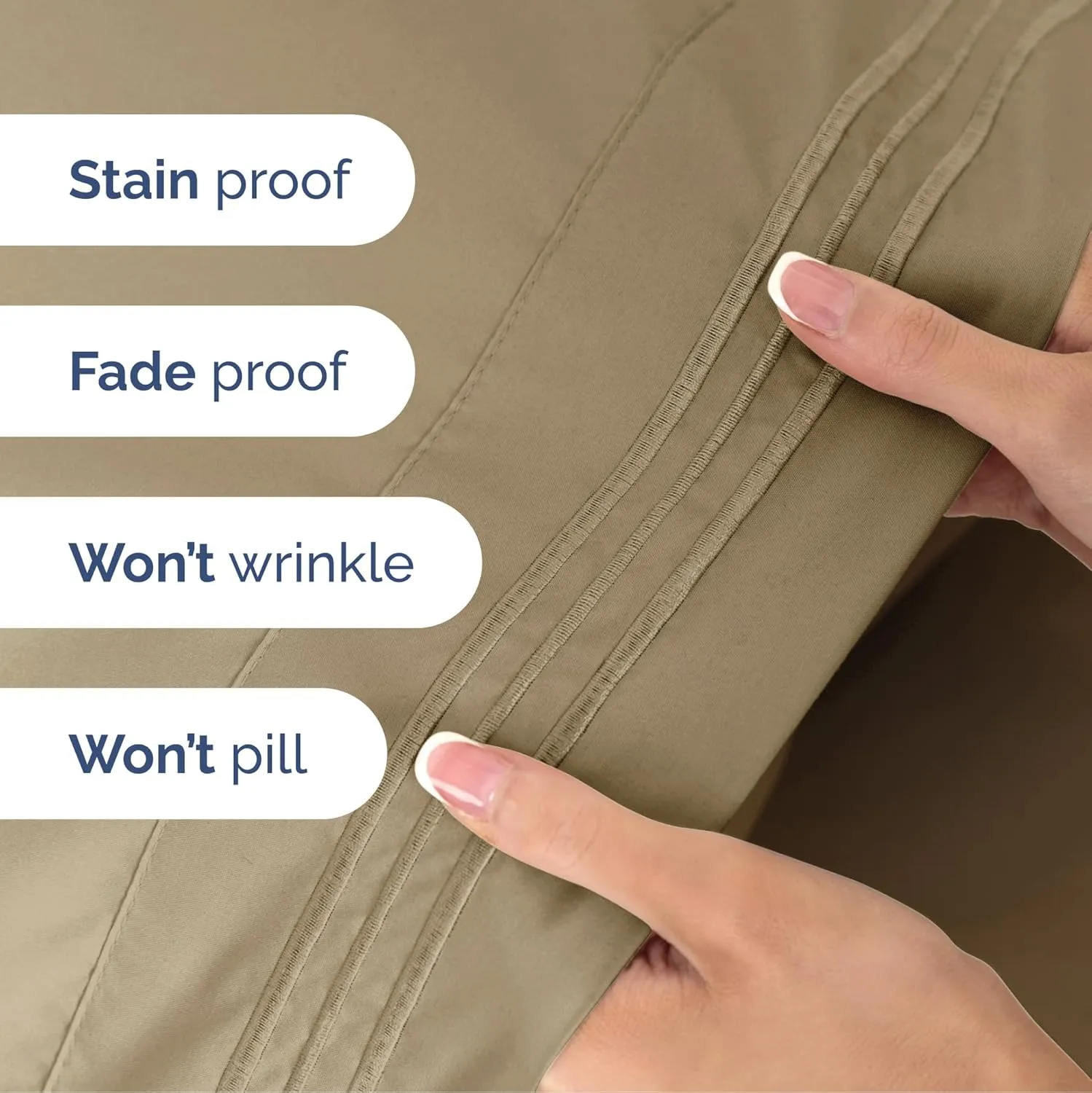 Queen Size 4 Piece Sheet Set - Extra Soft, Breathable & Cooling Sheets - Hotel Luxury Durable Bed Sheets for Women & Men - Deep Pockets, Easy-Fit & Wrinkle-Free Sheets - Light Caramel Oeko-Tex Sheets