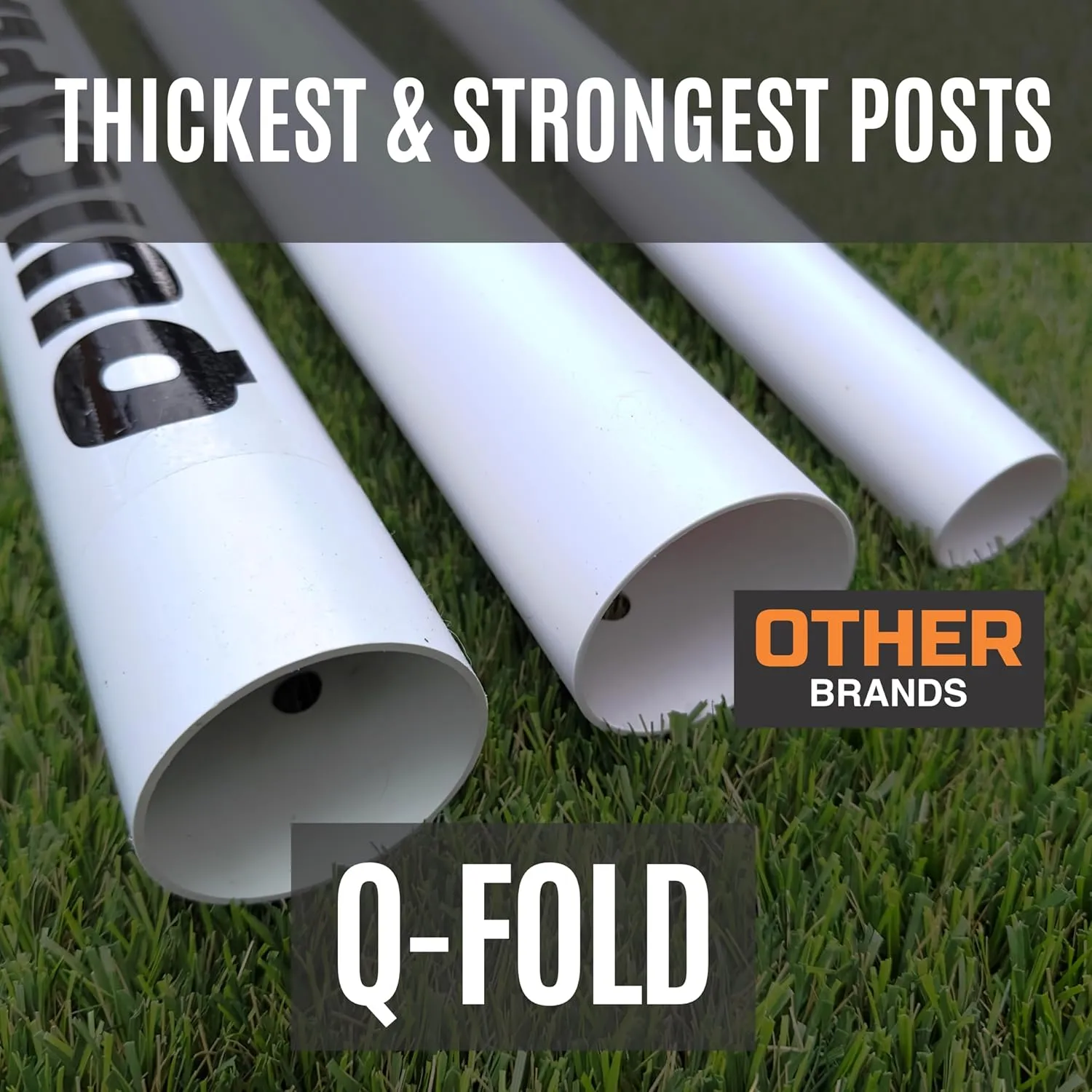 QUICKPLAY Q-Fold Match Soccer Goal | The 30 Second Folding Soccer Goal Match Standard [Single Goal] The Best Weatherproof Soccer Net for Adults & Kids