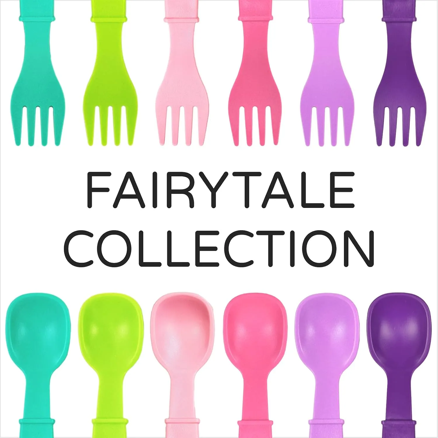 Re-Play Toddler Plates - 22 Oz. Deep-Walled Flat Kids Plates - Dishwasher & Microwave Safe - Made in USA - Set of 6-7.37" x 7.37" x 1.25" - Fairytale