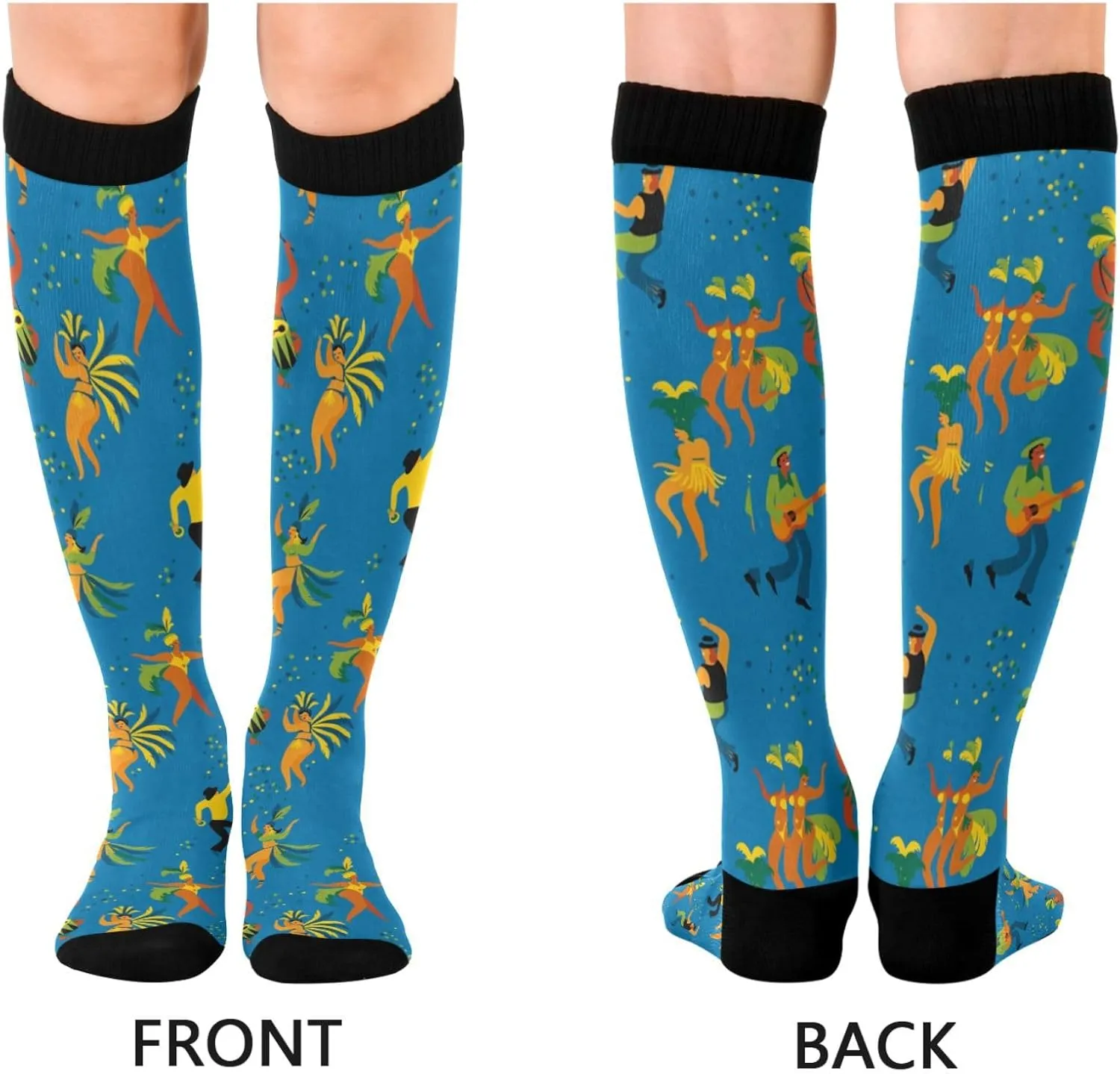 Red Glitter Print Mens Womens Crew Socks Calf Dress Socks Lightweight Comfy Long Socks 2 Pair Pack