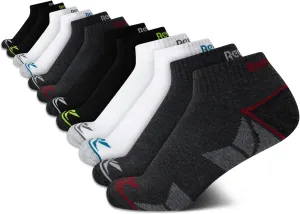 Reebok Boys' Quarter Socks - 12 Pack Stretch Performance Quarter Cut Arch Support Socks - Cushioned Athletic Socks for Boys