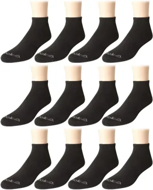 Reebok Men's Quarter Socks - 12 Pack Performance Comfort Athletic Socks - Breathable Ankle Socks for Men (6-12.5)