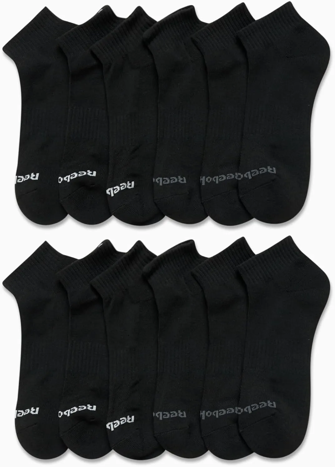 Reebok Men's Quarter Socks - 12 Pack Performance Comfort Athletic Socks - Breathable Ankle Socks for Men (6-12.5)