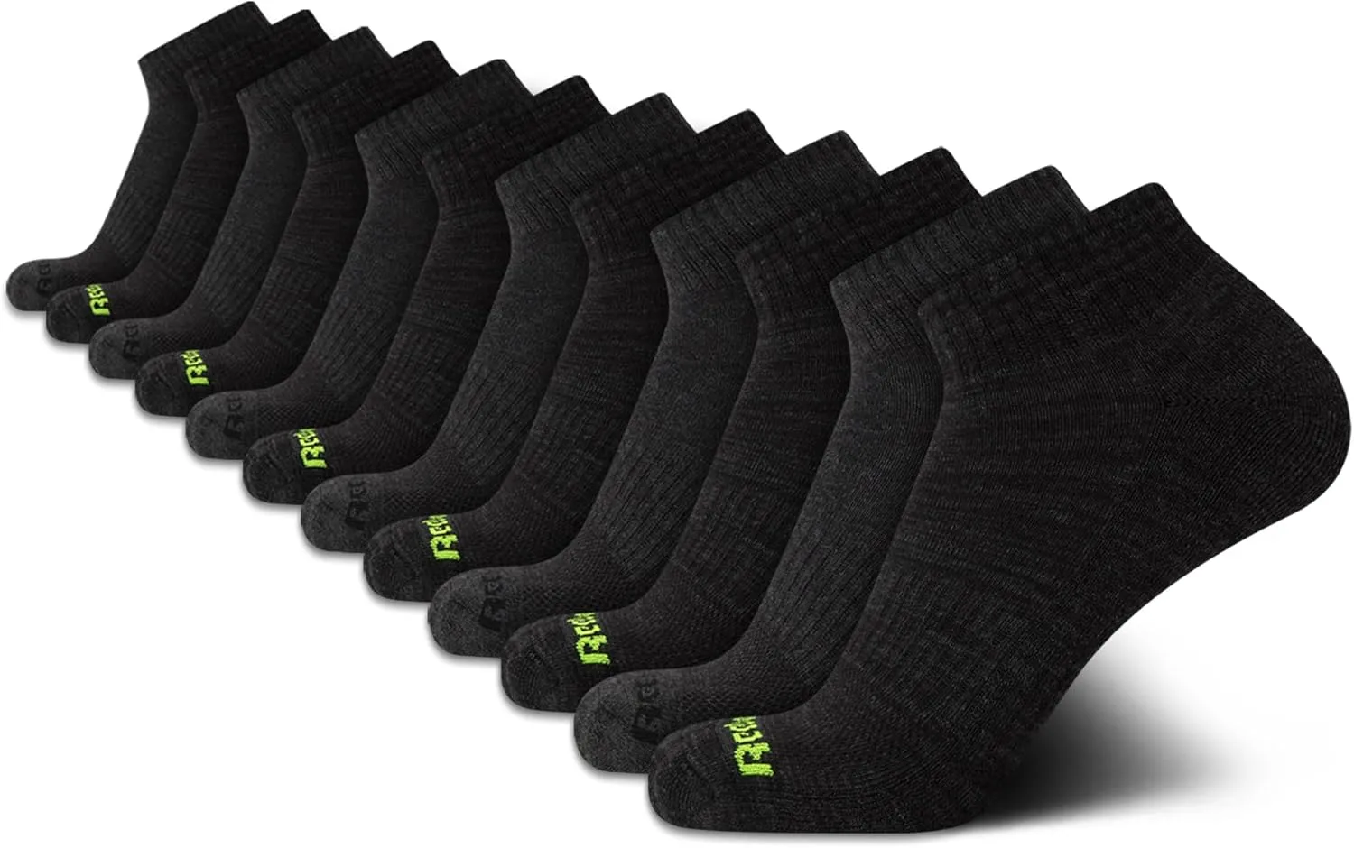 Reebok Men's Quarter Socks - 12 Pack Performance Comfort Athletic Socks - Breathable Ankle Socks for Men (6-12.5)
