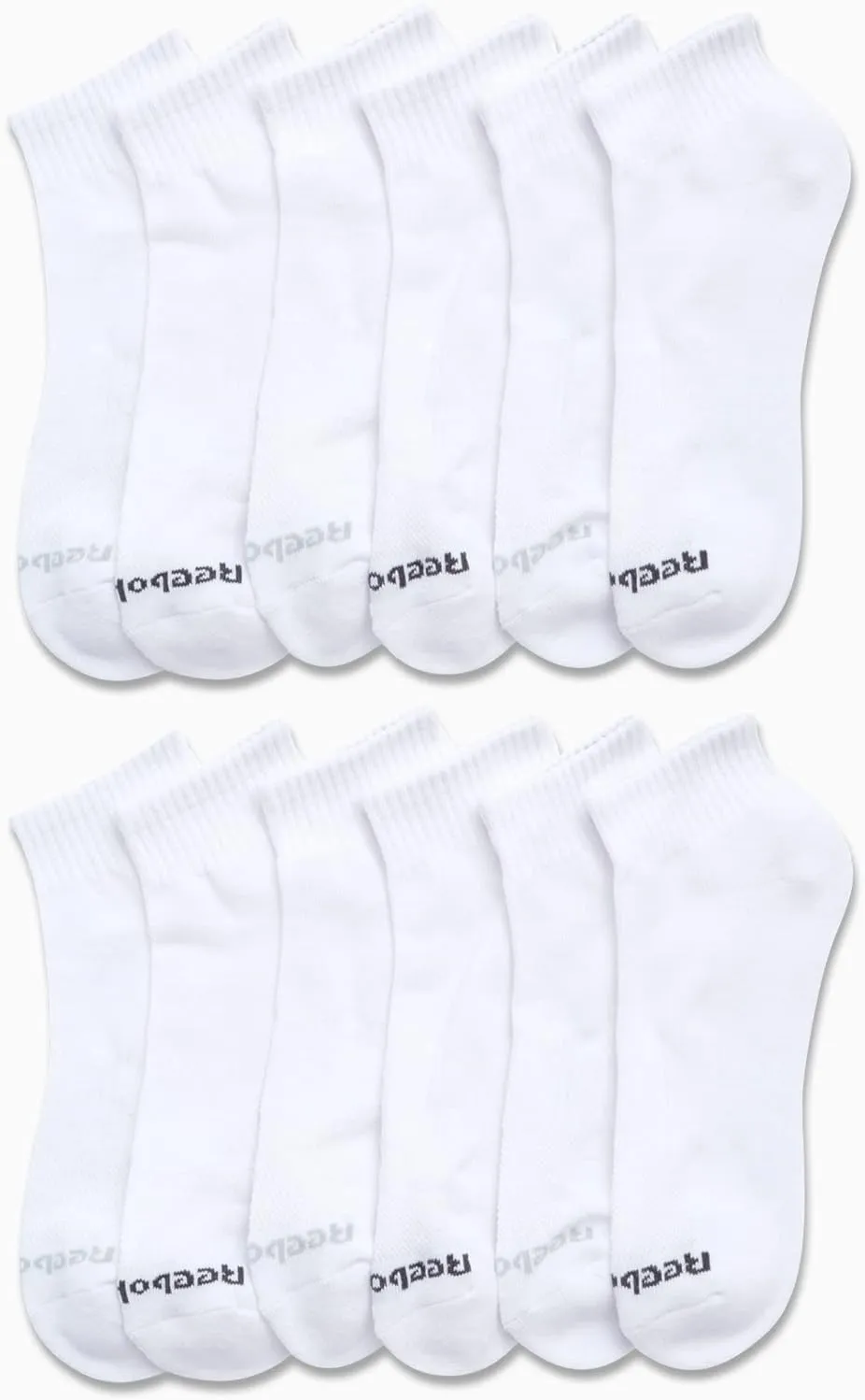 Reebok Men's Quarter Socks - 12 Pack Performance Comfort Athletic Socks - Breathable Ankle Socks for Men (6-12.5)