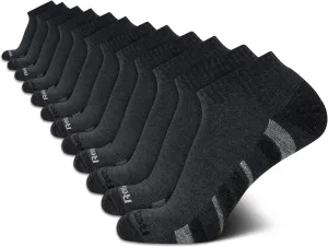 Reebok Men's Quarter Socks - 12 Pack Performance Comfort Athletic Socks - Breathable Ankle Socks for Men (6-12.5)
