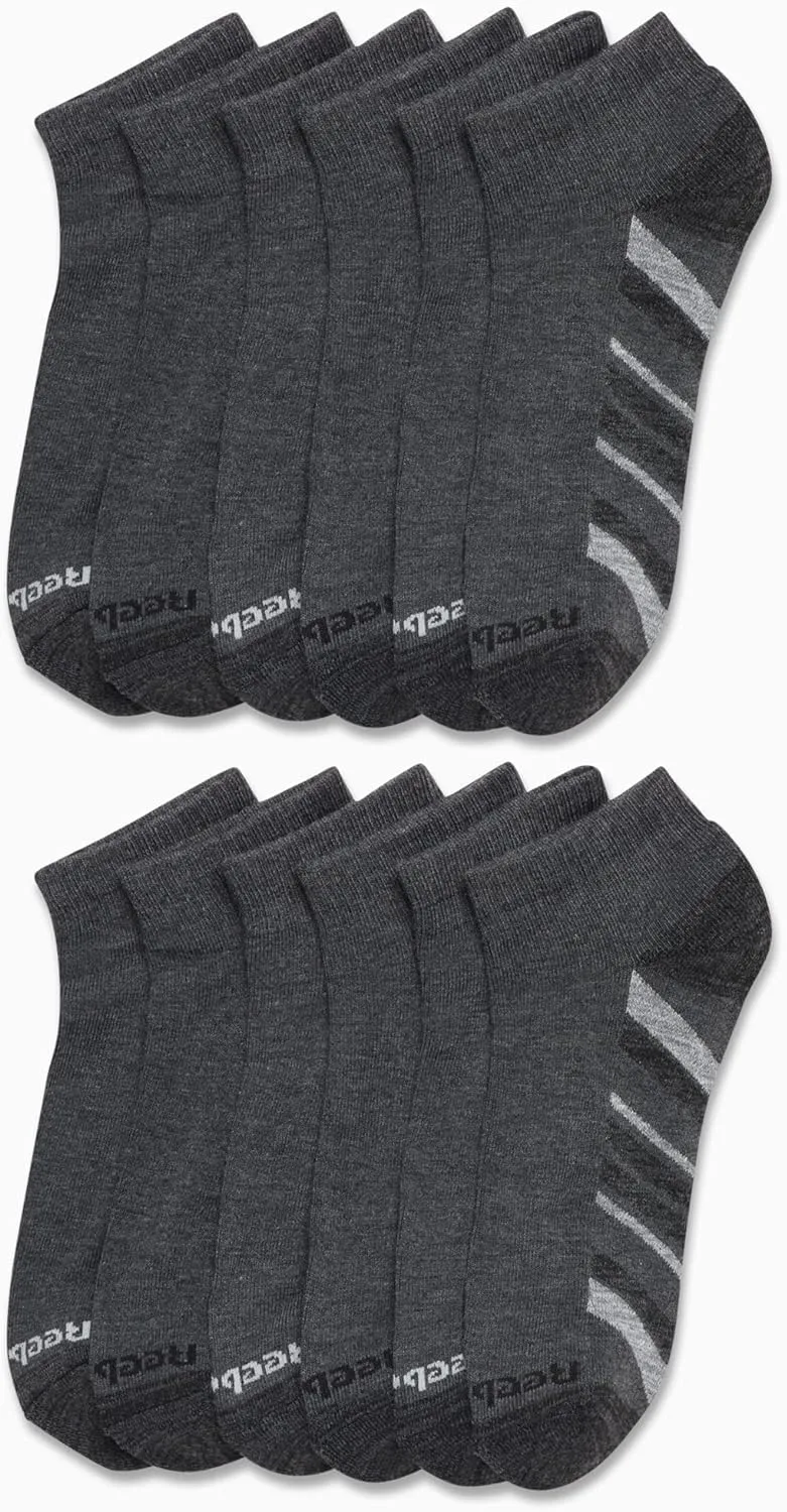 Reebok Men's Quarter Socks - 12 Pack Performance Comfort Athletic Socks - Breathable Ankle Socks for Men (6-12.5)