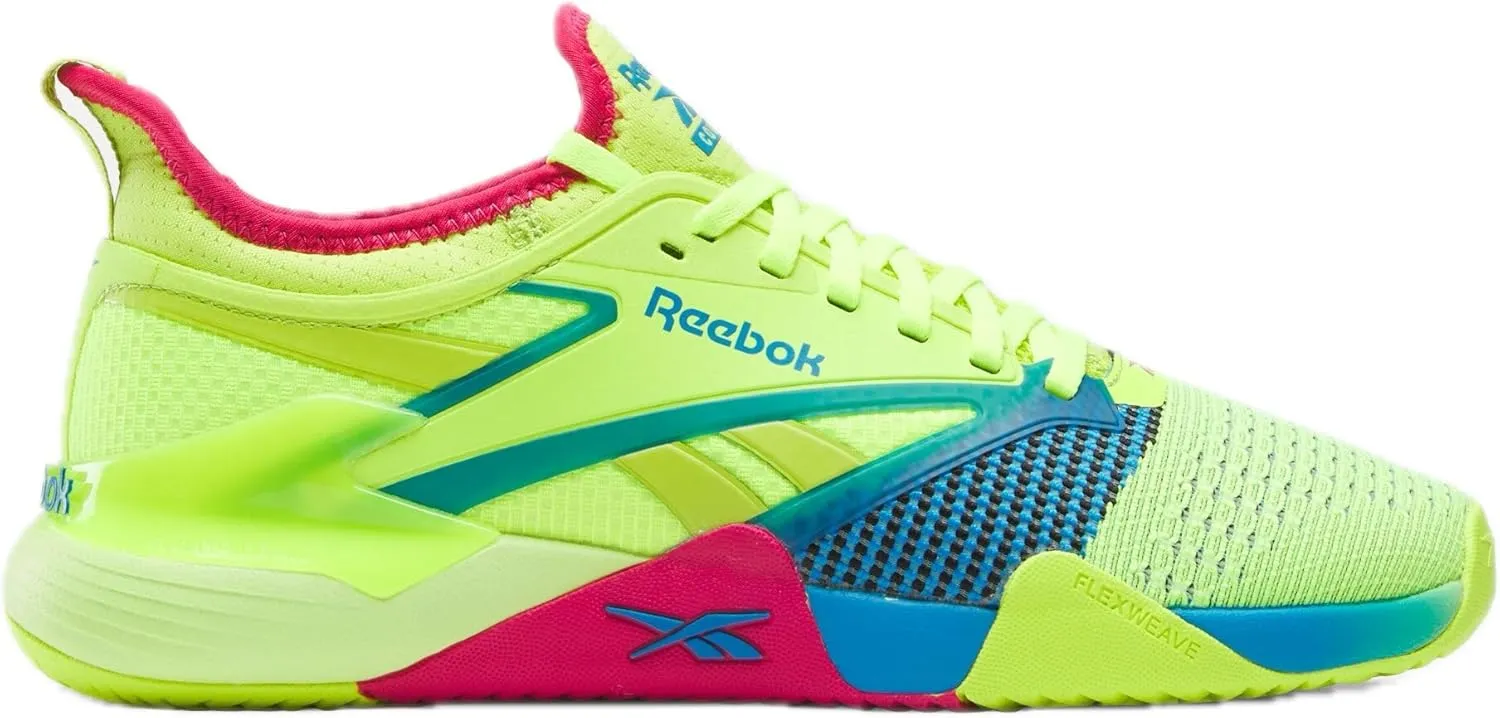 Reebok Unisex Nano Court Sneaker, Digital Lime/Aqua/Bold Pink, 12.5 US Men