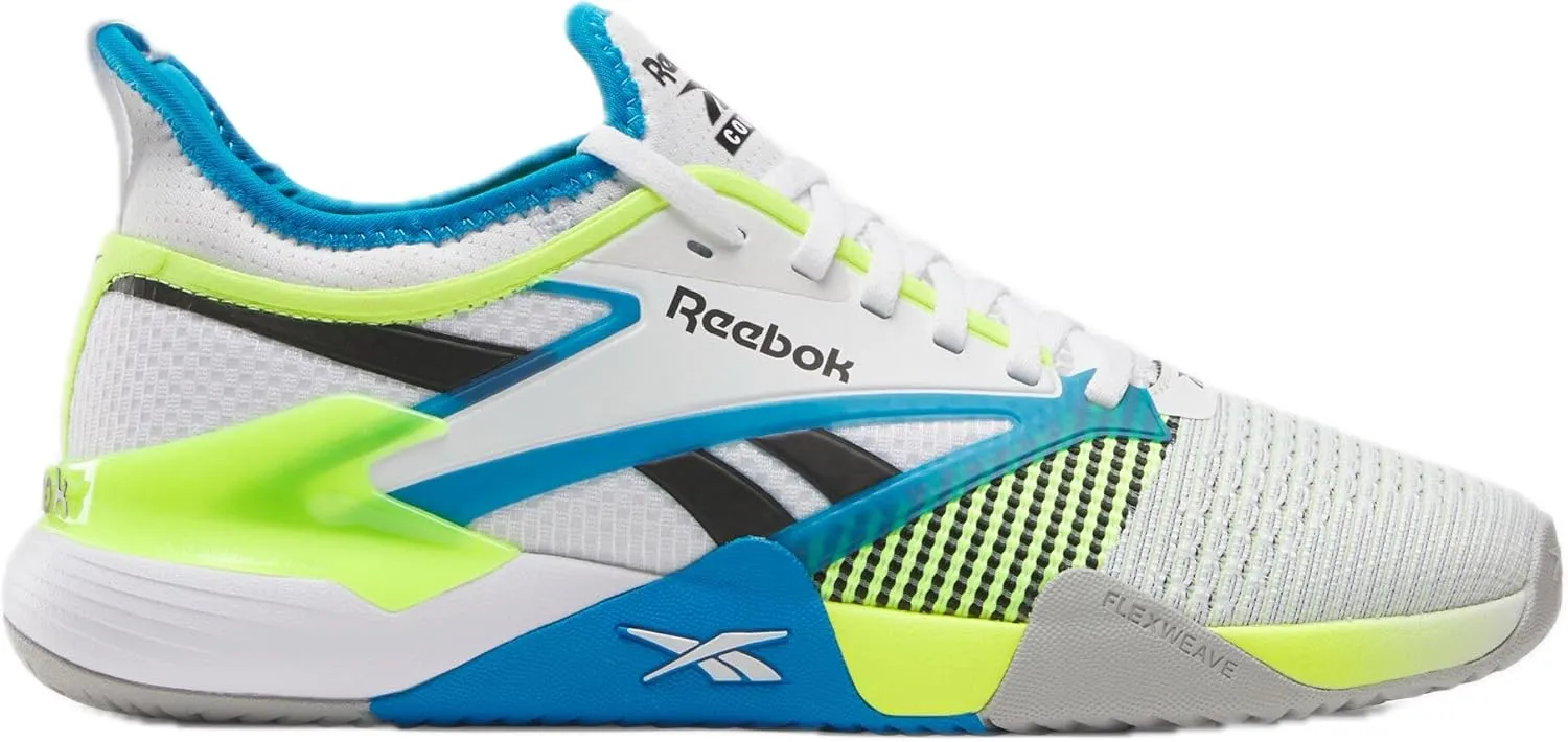 Reebok Unisex Nano Court Sneaker, White/Digital Lime/Aqua, 8 US Men