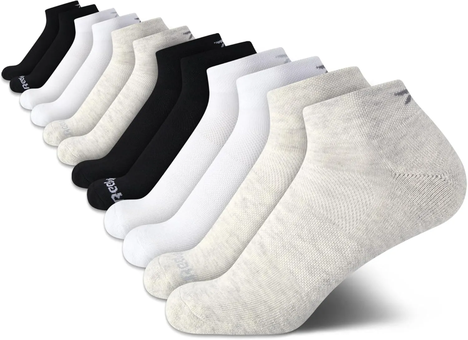 Reebok Women's Quarter Crew Socks - 12 Pack Performance Cushion Comfort Crew Socks - Athletic Socks for Women (4-10)