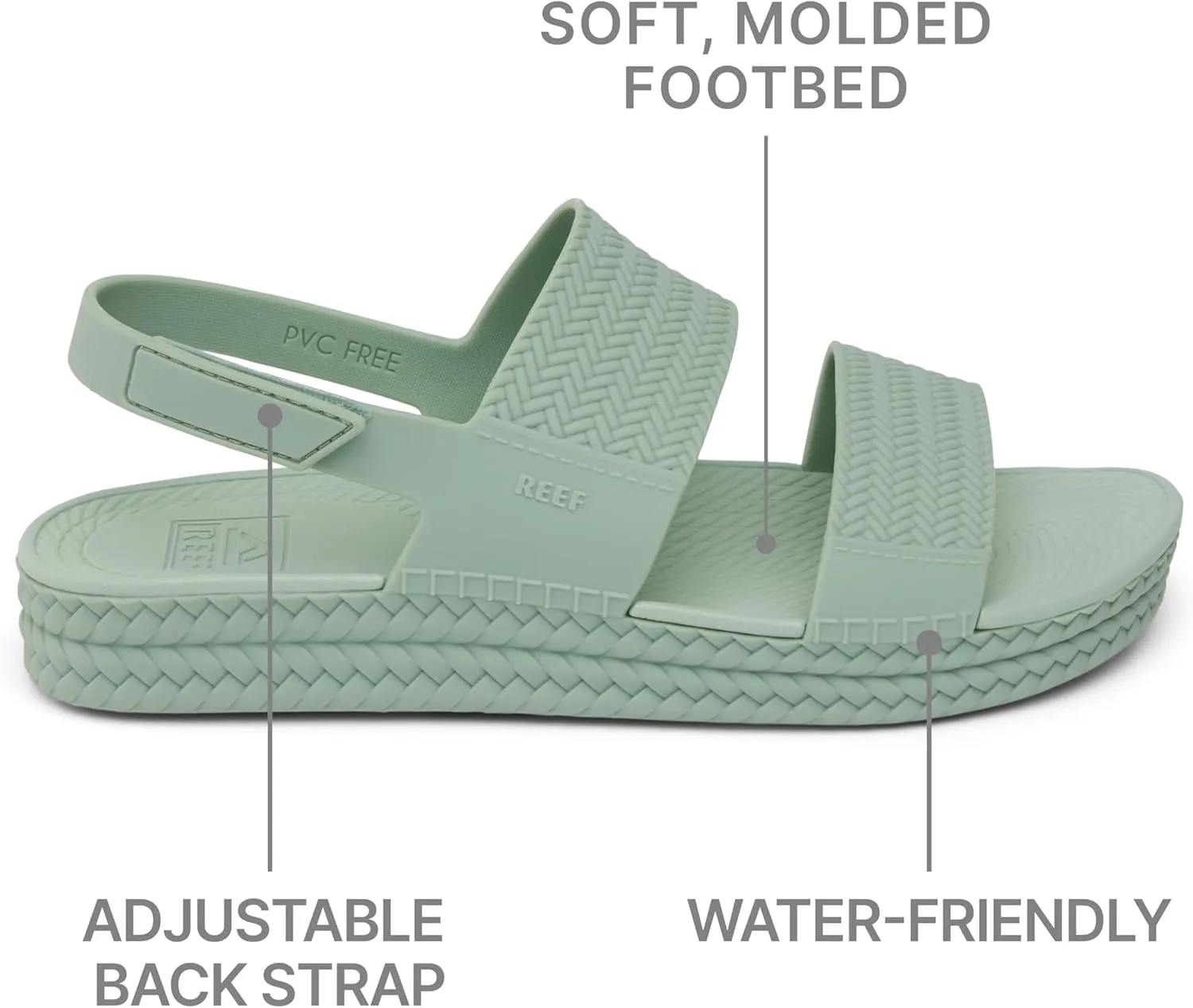 REEF Water Vista Higher Women's Platform Sandal - Adjustable Velcro Strap