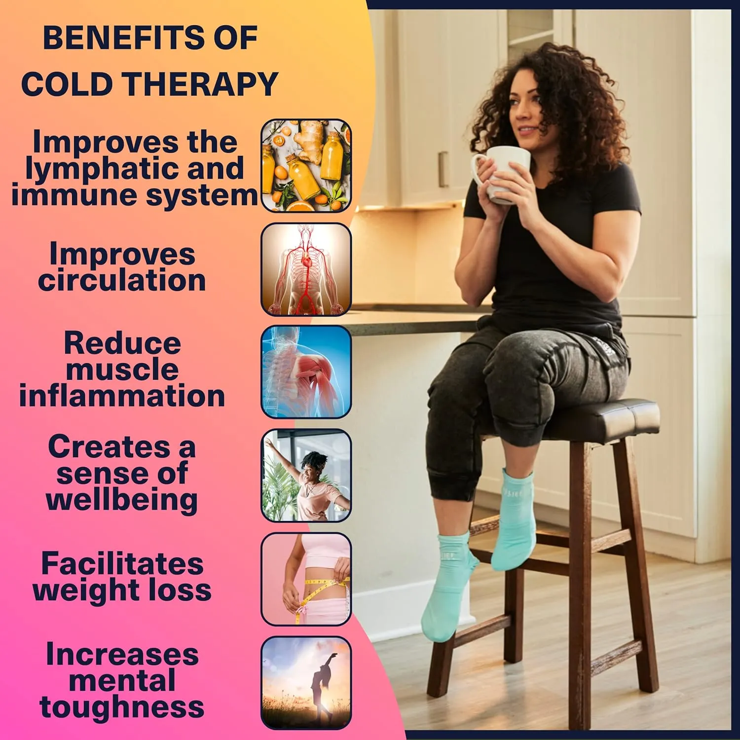 Relief Genius Cold Therapy Socks with Reusable Gel ice Packs - Achieve Relief from Sprains, Muscle Pain, Bruises, Swelling, Edema, Chemotherapy, Arthritis, Post Partum Foot (Blue, Small/Medium)