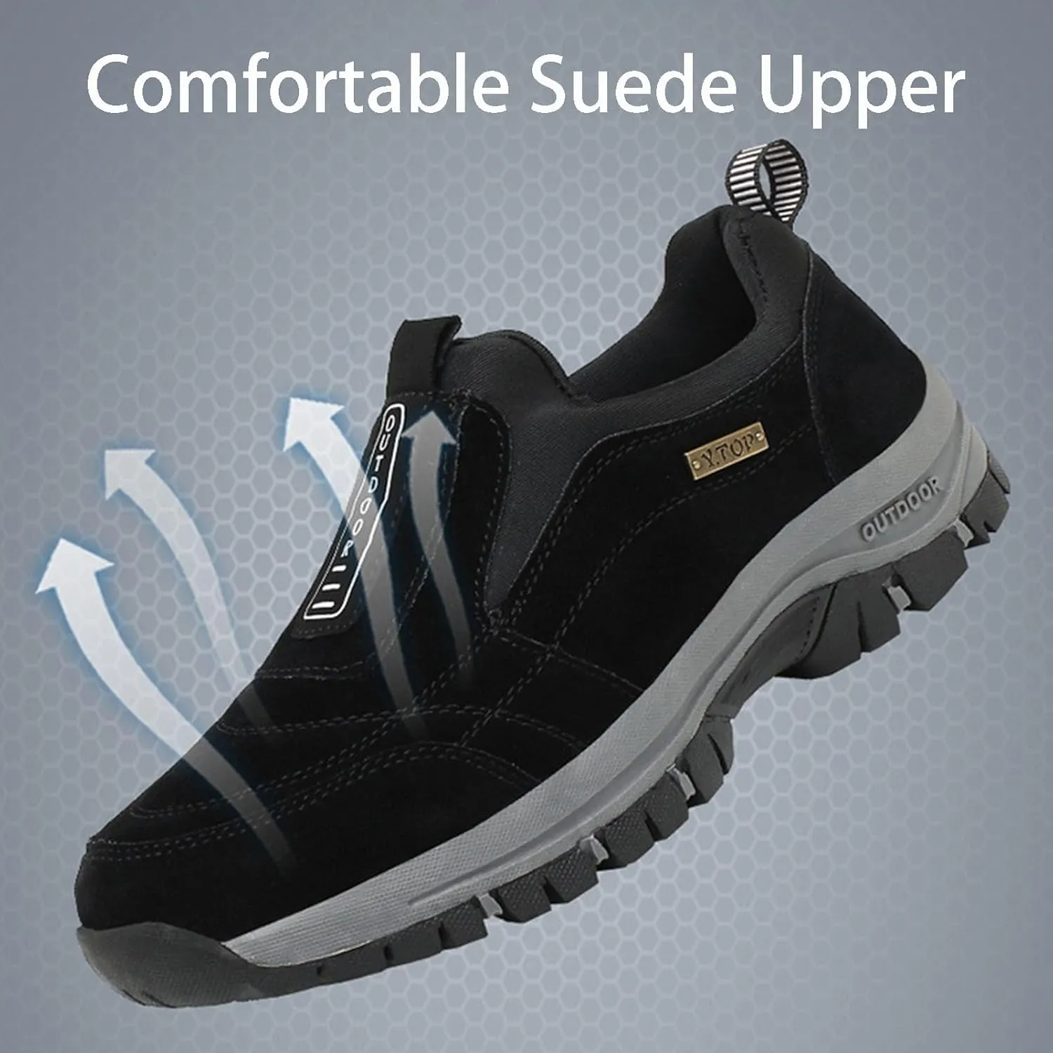 Relieffoot Walking Shoes for Men, Relieffoot Orthopedic Shoes for Men, Outdoor Hiking Shoes, Slip in Men Relaxed Fit Slip-Ons