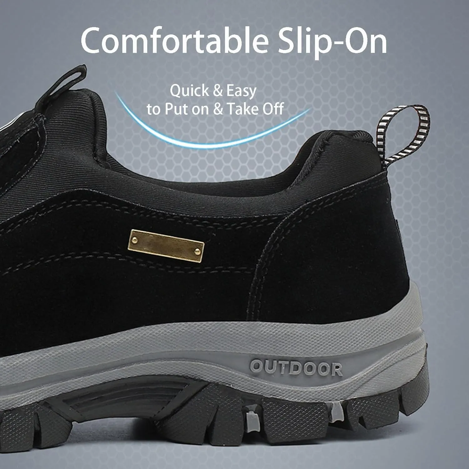 Relieffoot Walking Shoes for Men, Relieffoot Orthopedic Shoes for Men, Outdoor Hiking Shoes, Slip in Men Relaxed Fit Slip-Ons