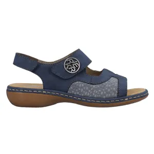 Rieker Ladies Flat Sandals - 65989-15 - Navy