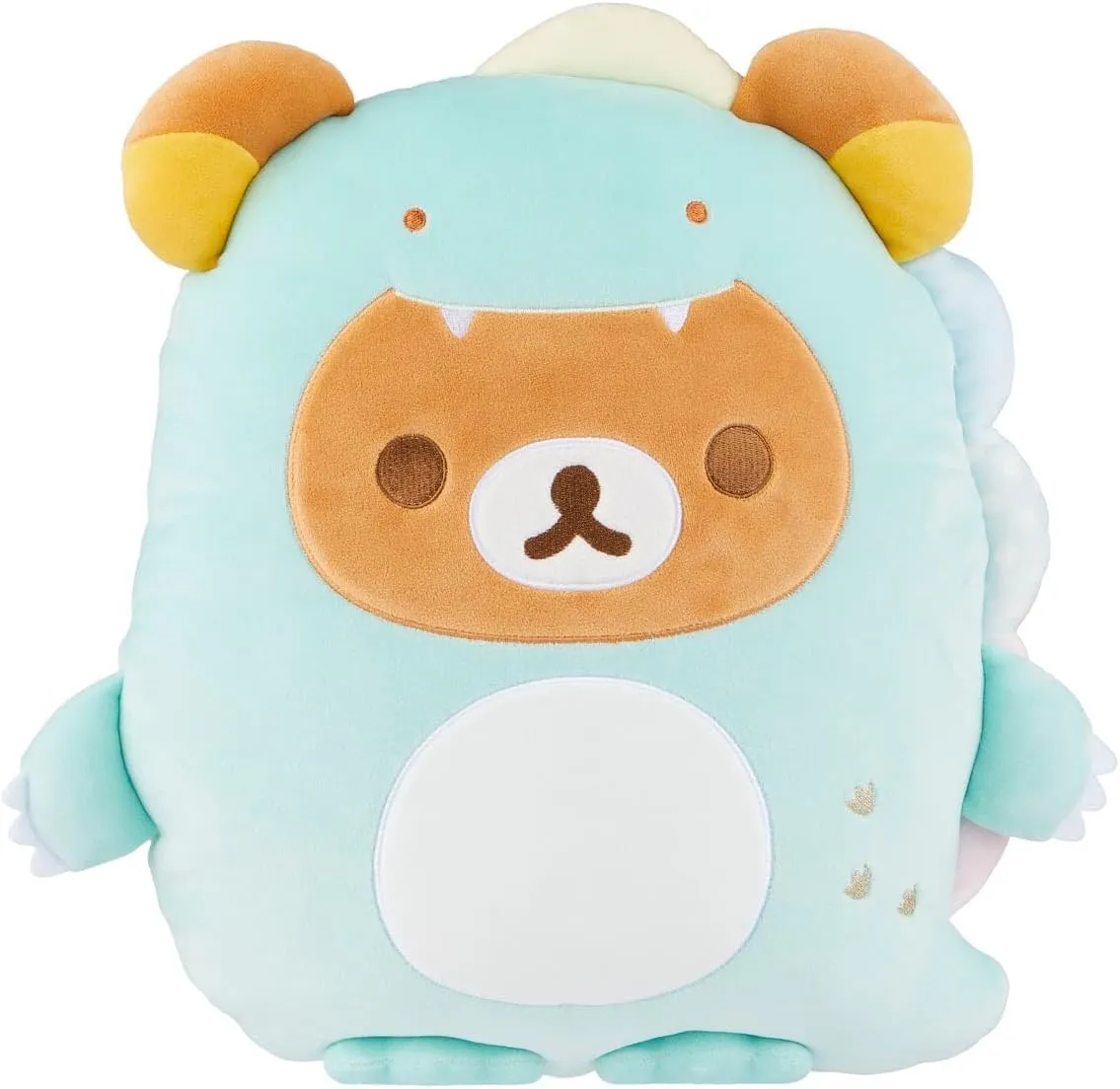 Rilakkuma San-X Original Plays with Dino Flat Mochi Series Plush - Pastel Green - 15-inch Plush