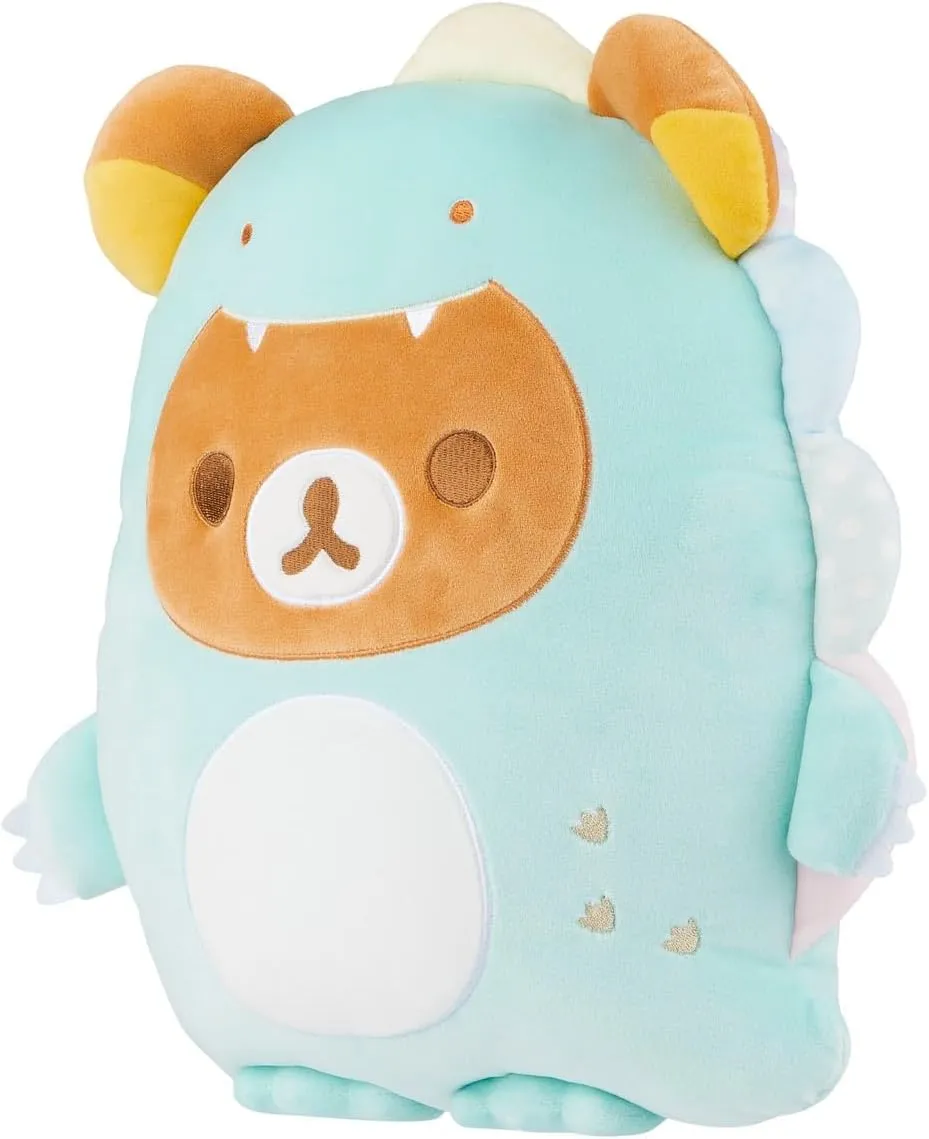 Rilakkuma San-X Original Plays with Dino Flat Mochi Series Plush - Pastel Green - 15-inch Plush