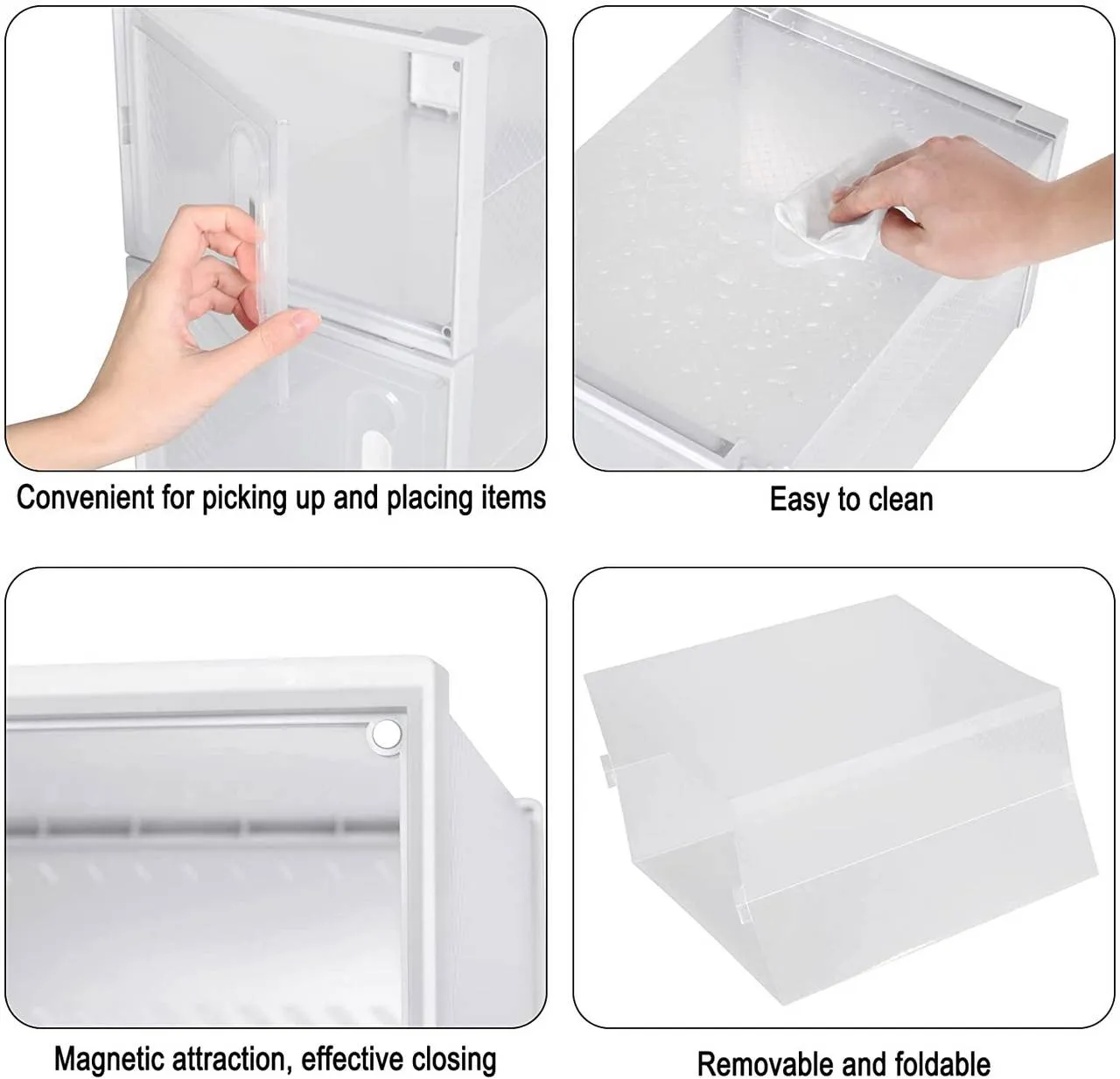 Rootz 18 Set Plastic Shoe Boxes - Stackable Shoe Organizers - Transparent Storage Containers - Durable Plastic - 25cm x 18.5cm x 35.5cm