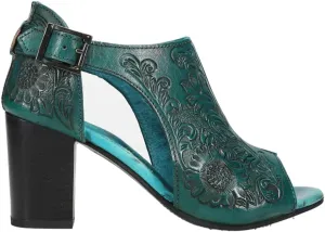 ROPER Womens Mika Floral Embossed Closed Back Block Pumps Dress Casual Casual Mid Heel 2-3" - Brown