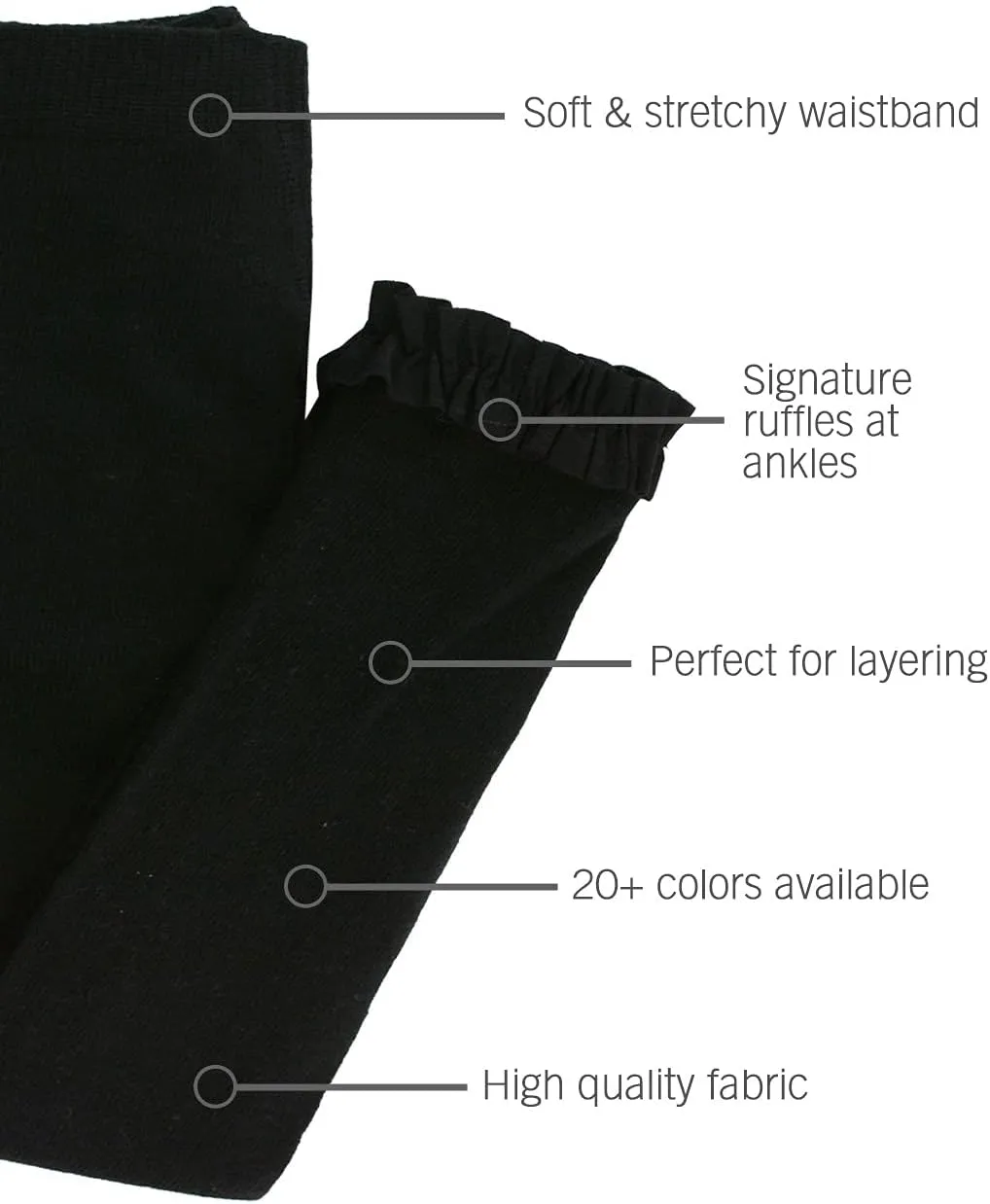 RuffleButts Baby/Toddler Girls Footless Ruffled Tights
