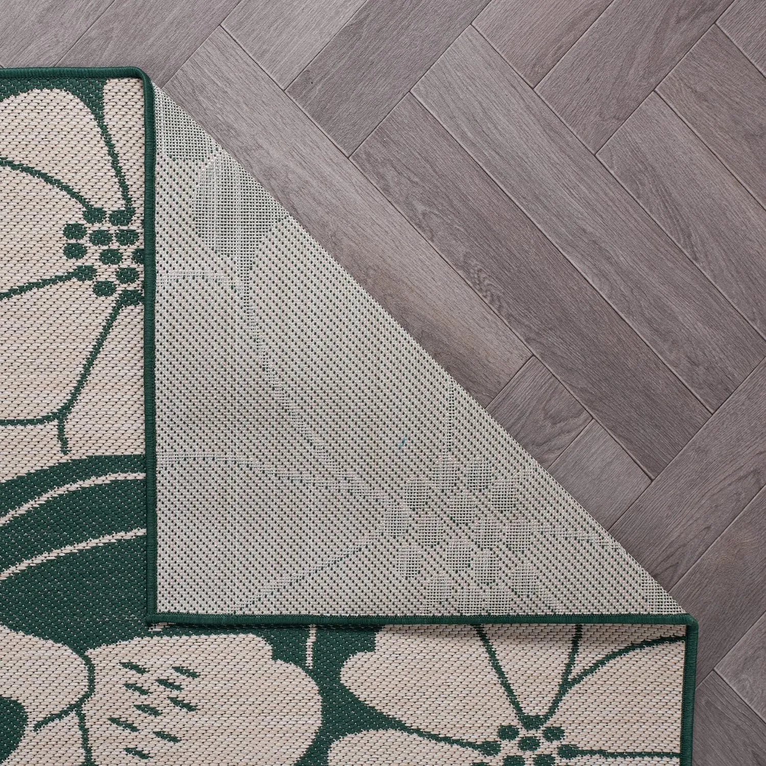 Rugshop Modern Floral Flowers Textured Flat Weave Easy-to-Clean Outdoor Rugs for Deck,Patio,Backyard Indoor/Outdoor Runner Rug 2' x 7' Green
