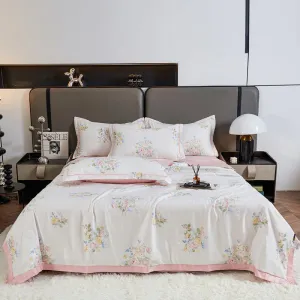 Rustic Fresh Floral Comfy Summer Quilt Bedding