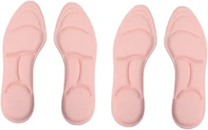 SAFIGLE 2Pairs Breathable Sponge Insoles Comfortable Massage Insert Pads for Foot Relaxation and Absorption for Daily Wear Pink