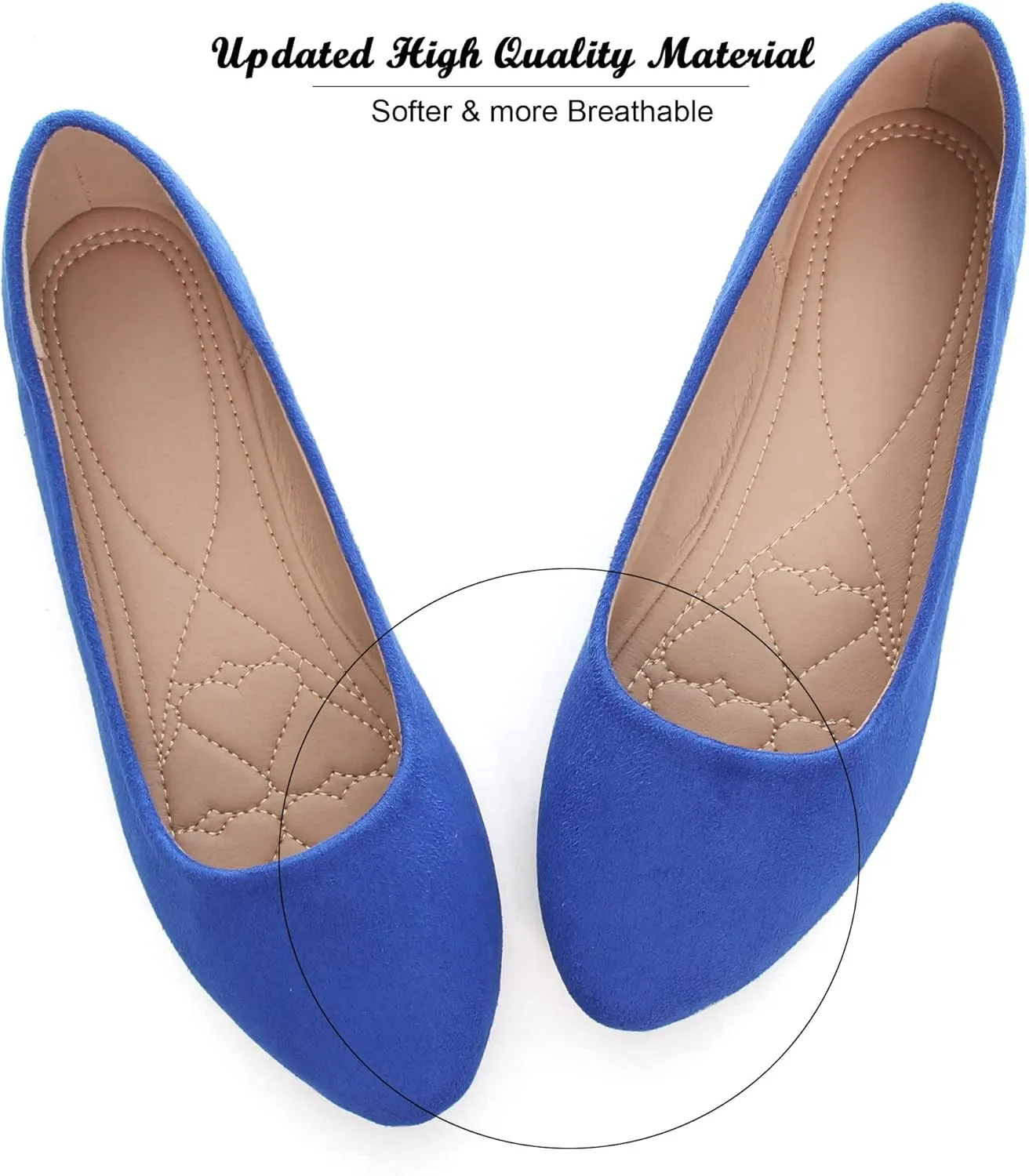 SAILING LU Pointy Toe Shoes Women Ballet Flats Comfort Solid Flat Shoes for Women Work Slip On Moccasins