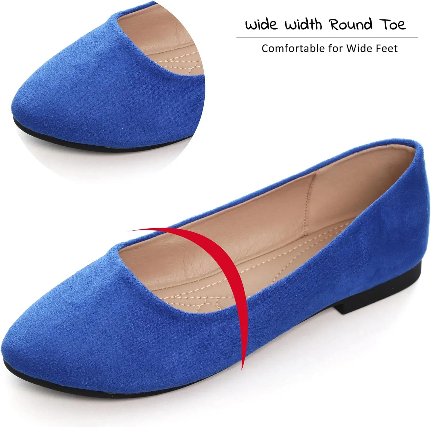 SAILING LU Pointy Toe Shoes Women Ballet Flats Comfort Solid Flat Shoes for Women Work Slip On Moccasins