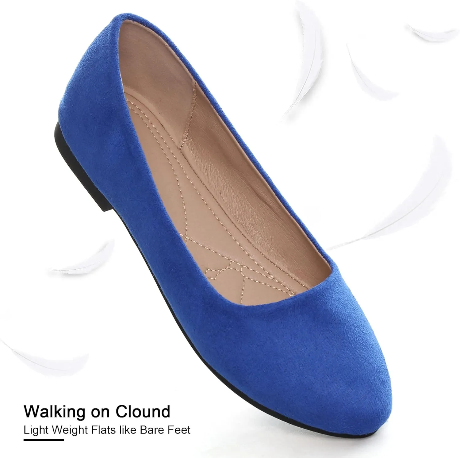SAILING LU Pointy Toe Shoes Women Ballet Flats Comfort Solid Flat Shoes for Women Work Slip On Moccasins