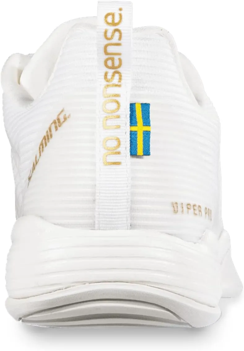 Salming Viper Pro Men's Low Squash Shoes (White/Gold & Yellow/Black Color Availabe) (Non Marking)(Indoor Pickleball, Racquetball, Padel)