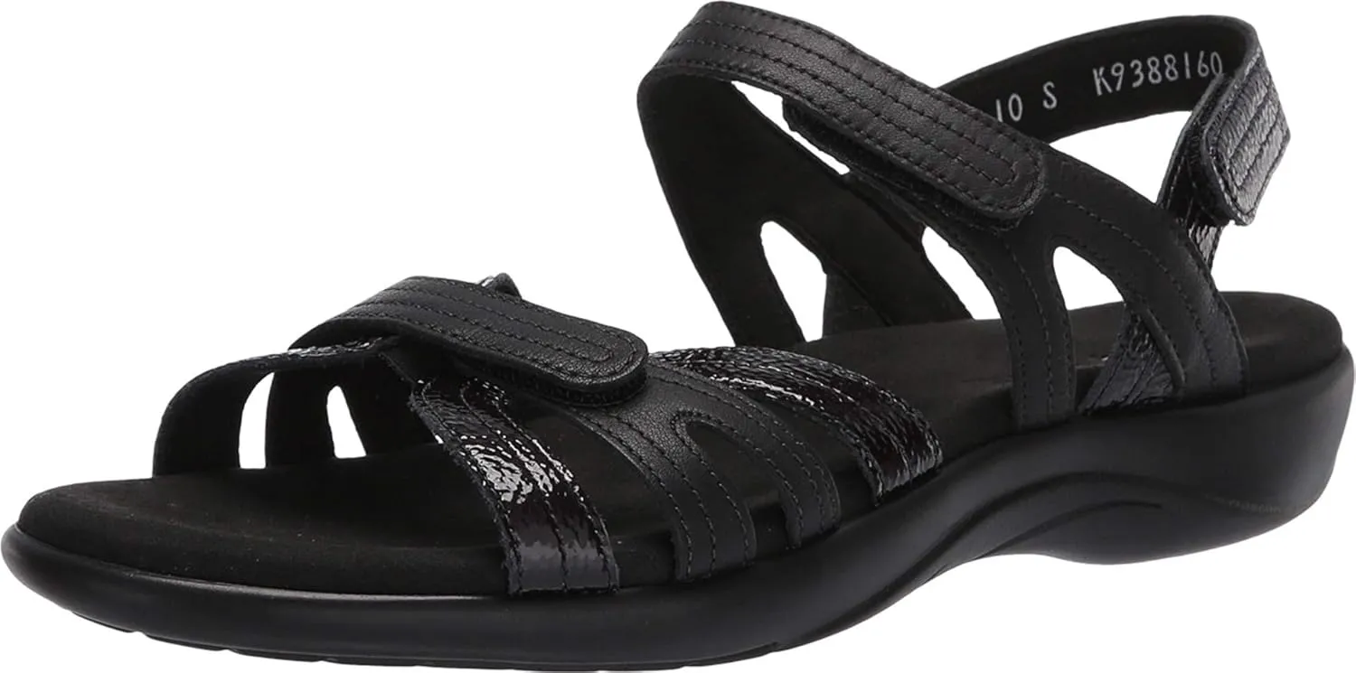 SAS Pier Leather Sandals for Women – Genuine Leather Upper – Padded Insole – Adjustable Hook-and-Loop Closure