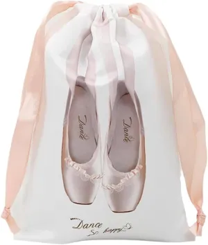 Satin Womens Pointe Shoe Bag Portable Drawstring Shoe Bags for Pointe, Ballet, Dance or Small Accessories Multipurpose Drawstring Sack