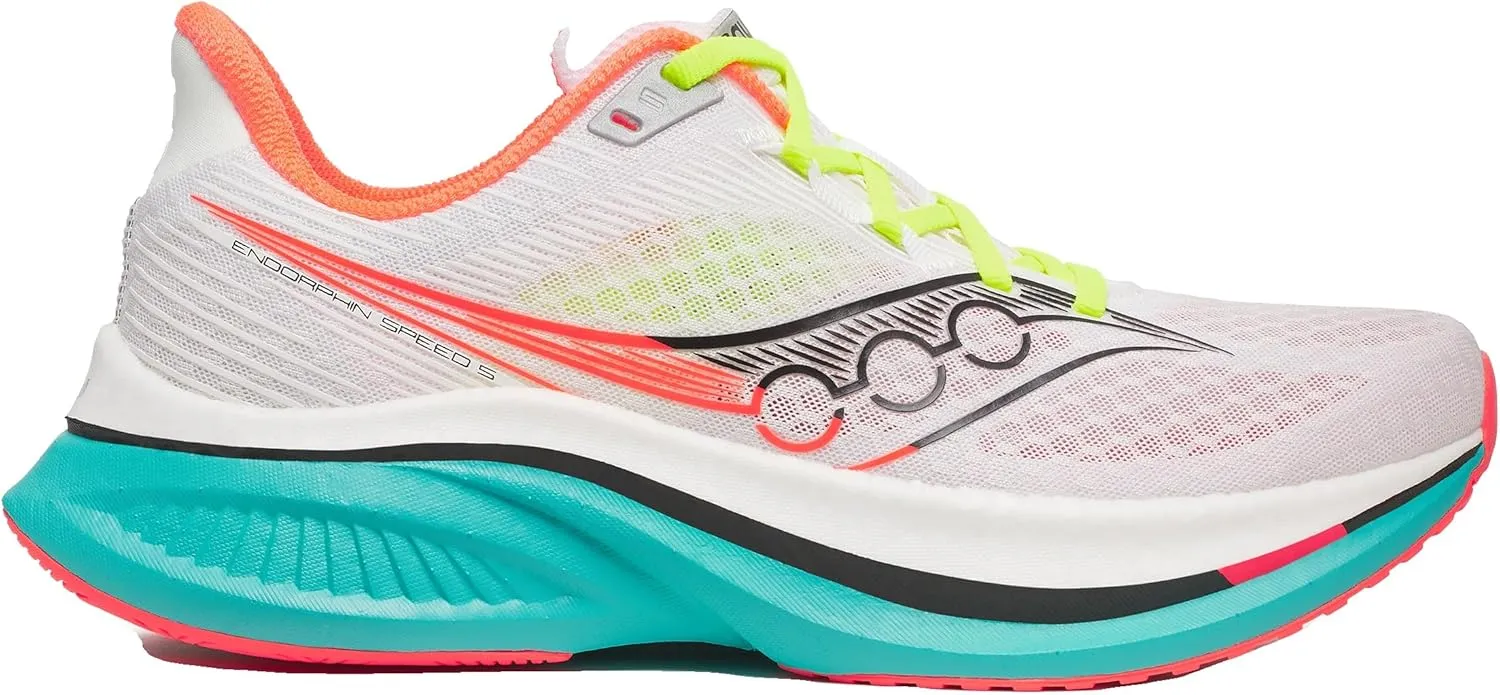 Saucony Men's Endorphin Speed 5 Sneaker, White/Mutant, 11.5