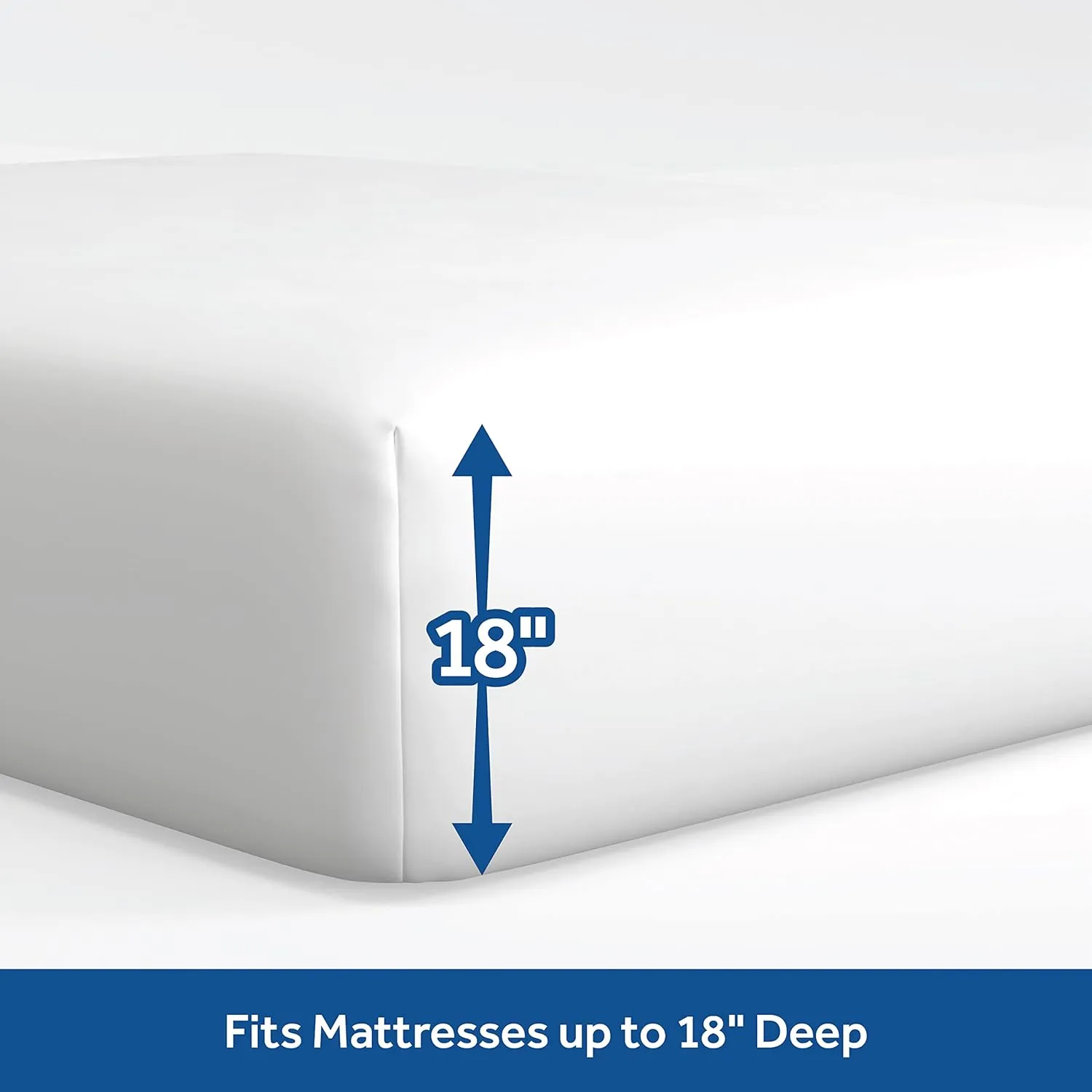 Sealy Clean Comfort 300-Thread Count Cotton Blend Sheets Set with Secure Fit Anchor Bands- Twin Size- White